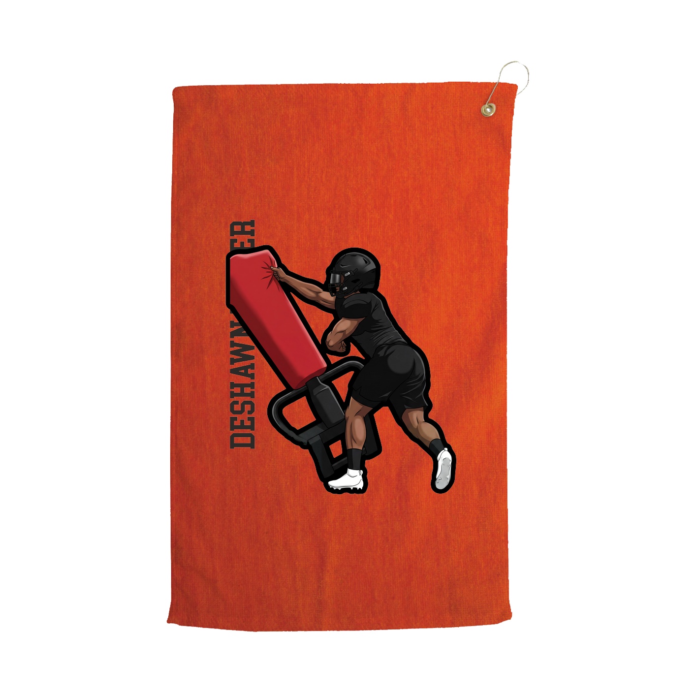 Golf Towel — Name Vertical in Orange