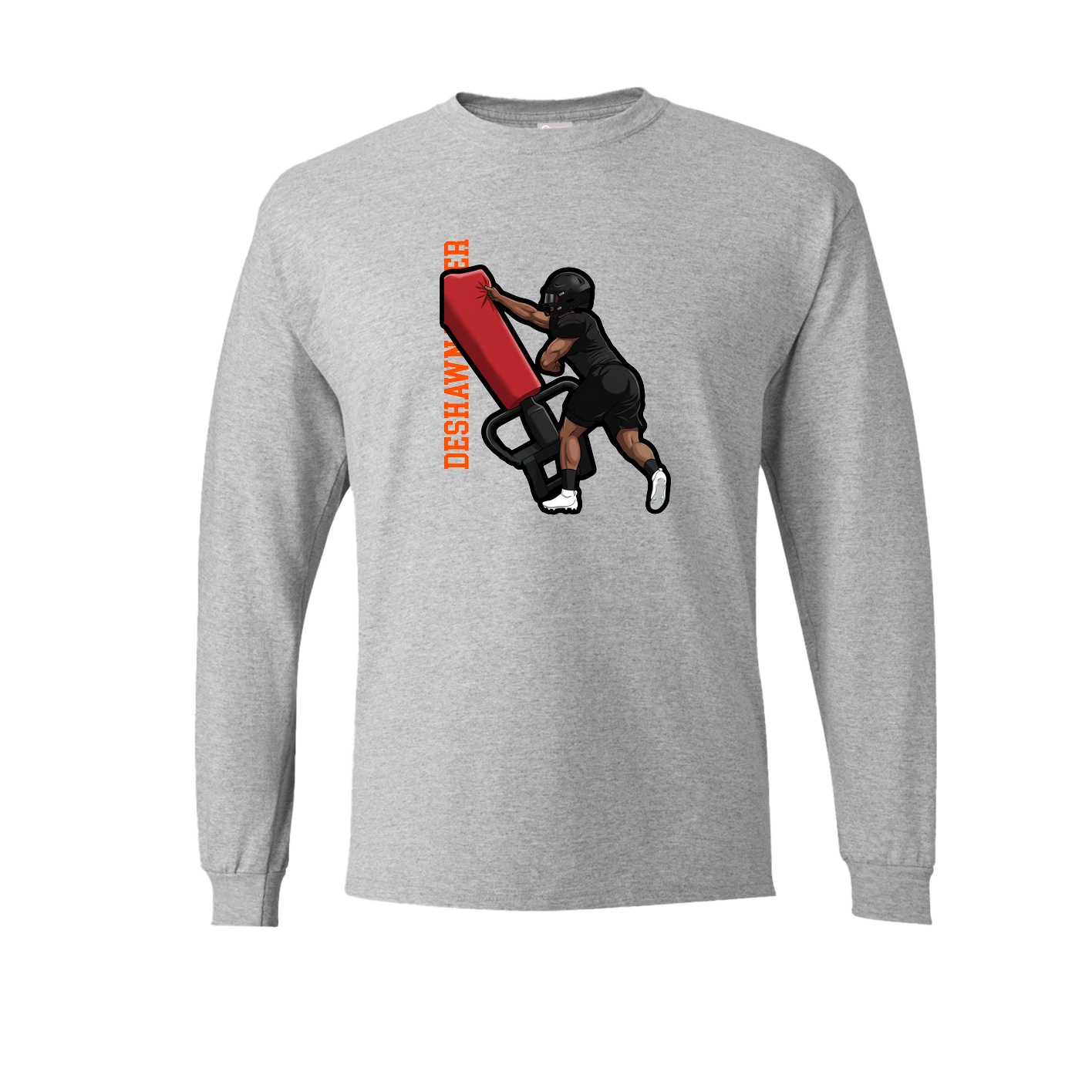 Long Sleeve Tee — Name Vertical in Grey
