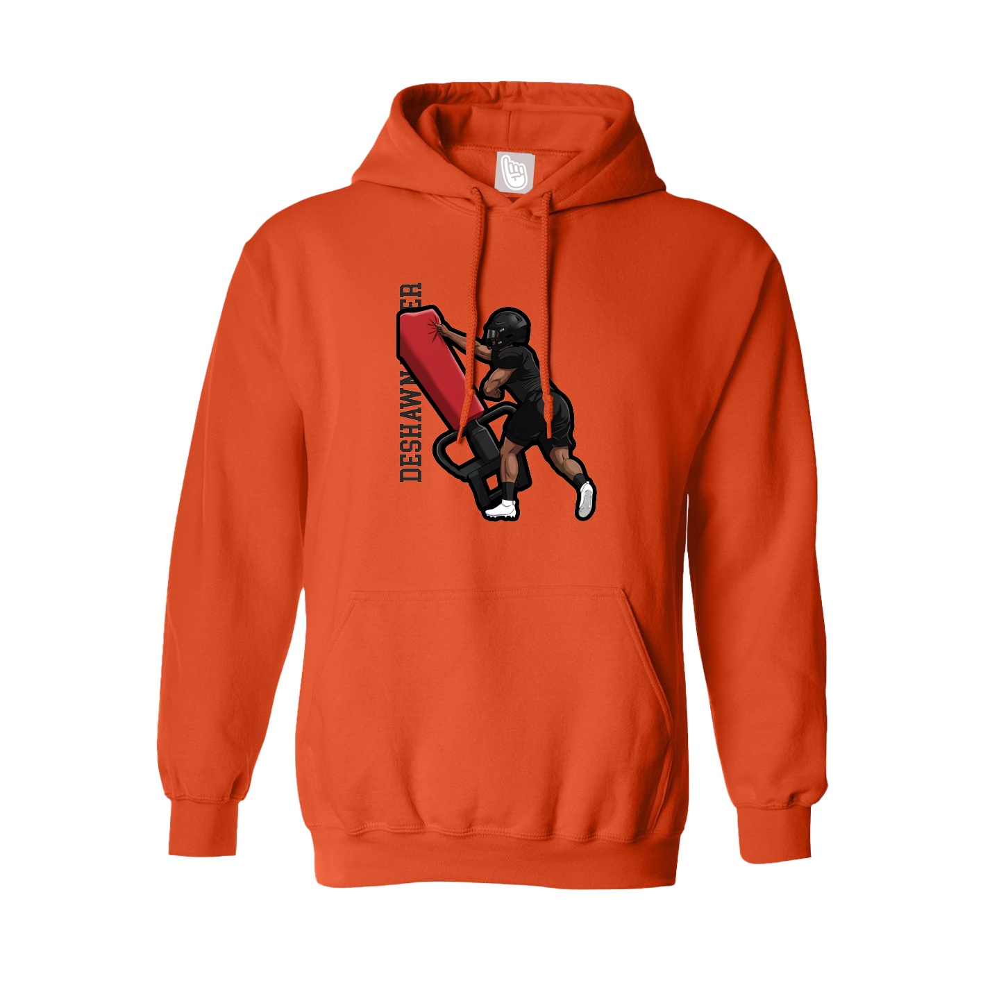 Hoodie — Name Vertical in Orange