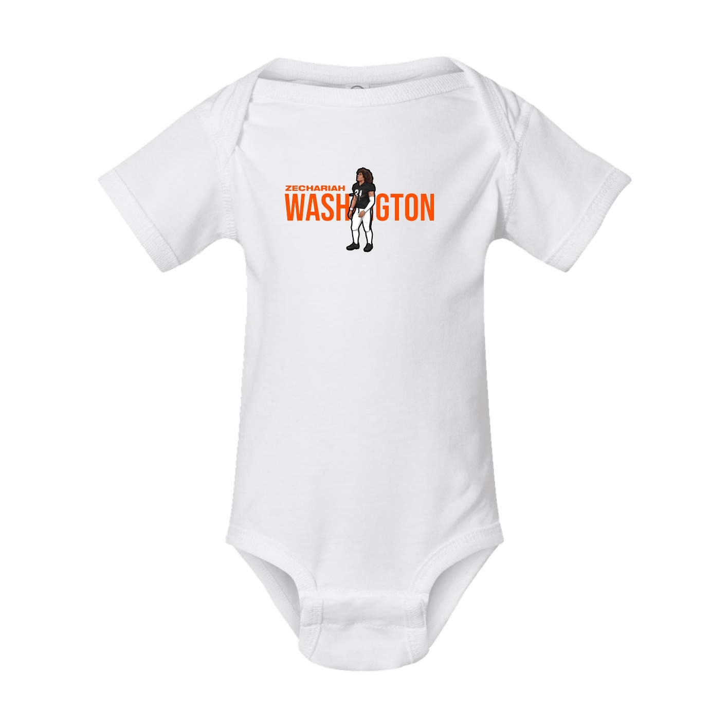 Baby Onesie — Player Name in White