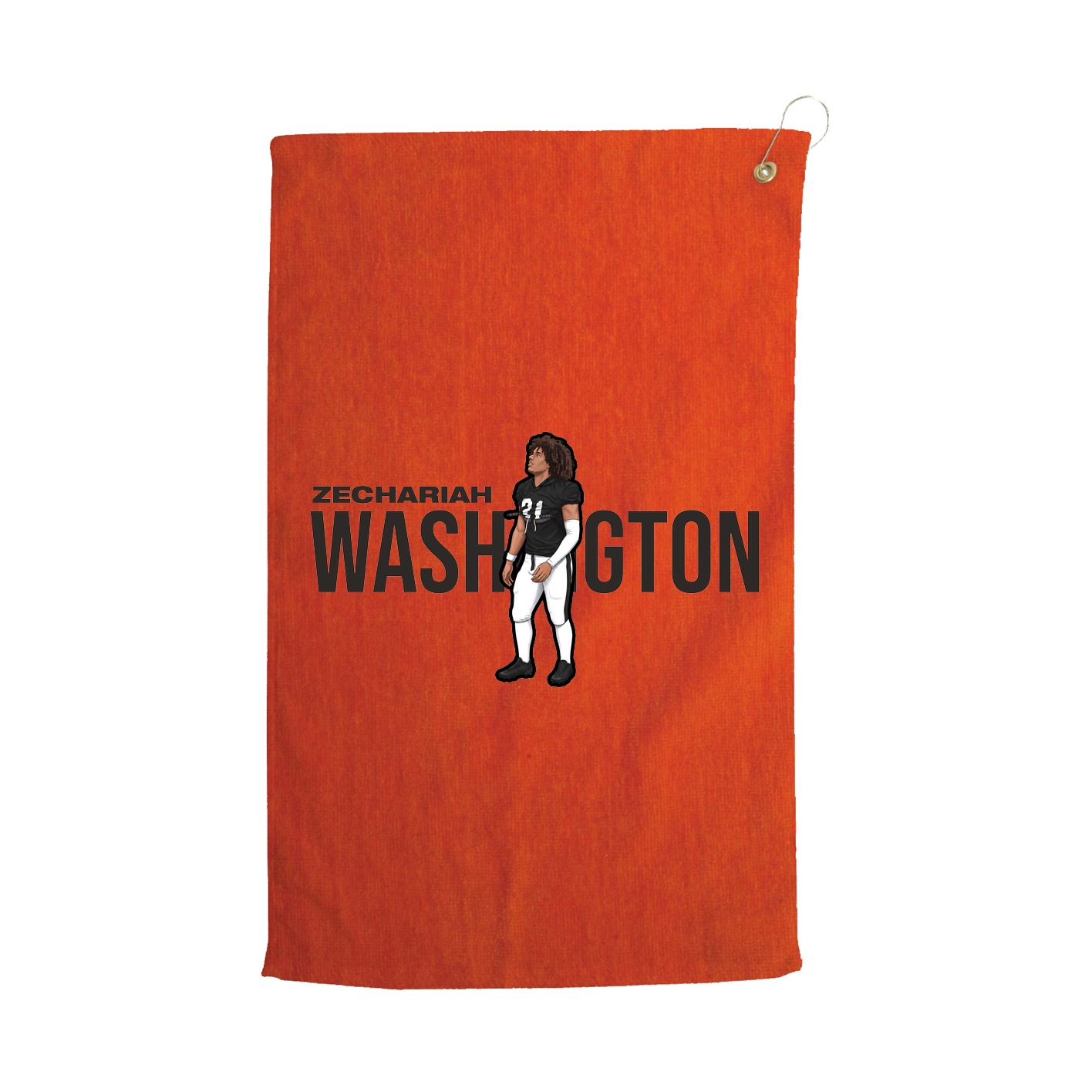Golf Towel — Player Name in Orange