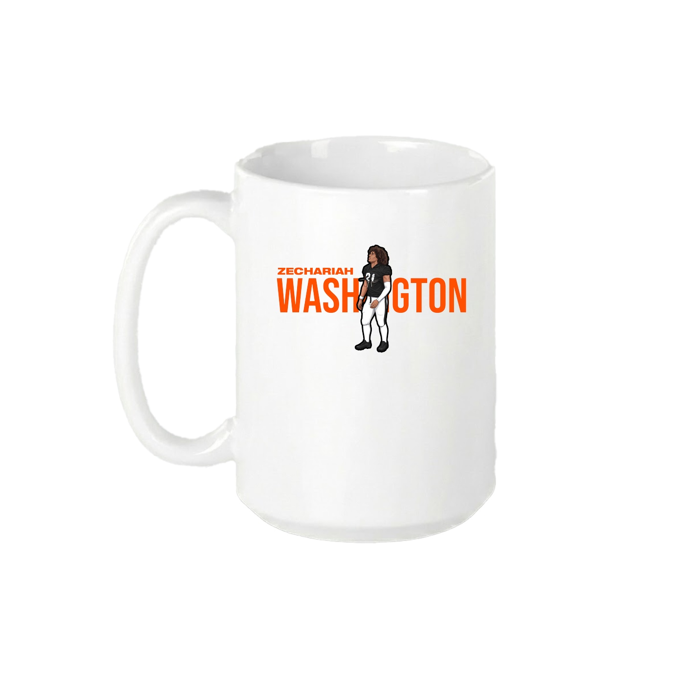 15oz Coffee Mug — Player Name in White