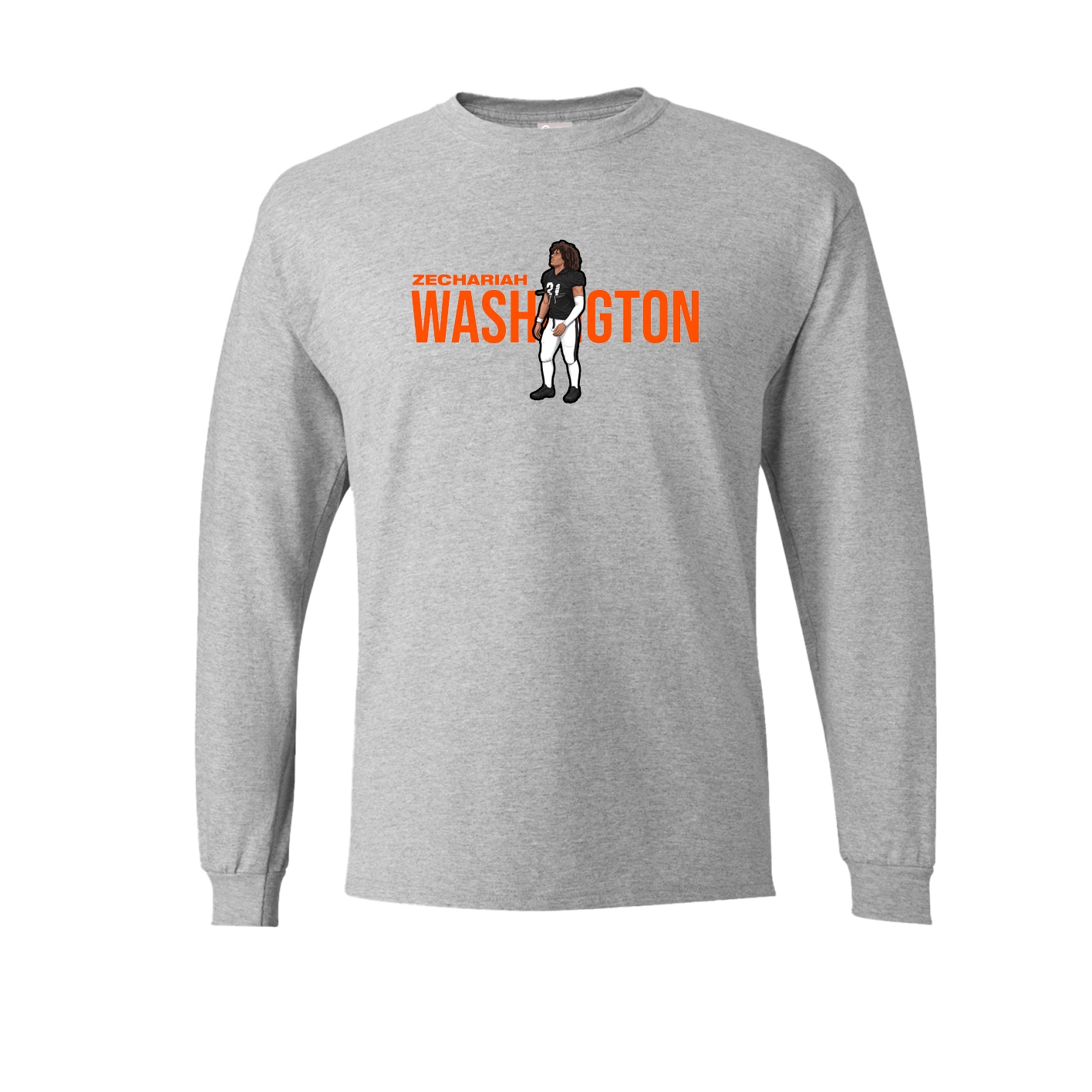Long Sleeve Tee — Player Name in Grey