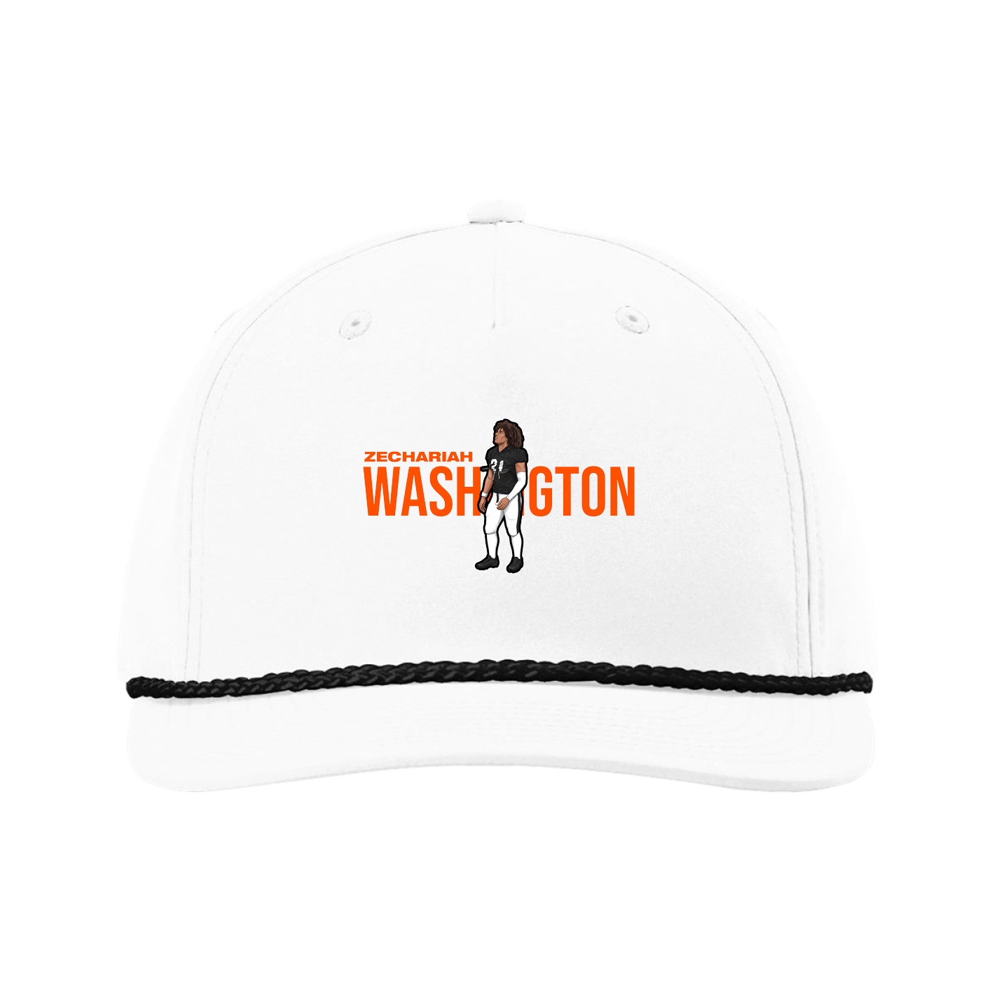 Five-Panel Classic Rope Cap — Player Name in White