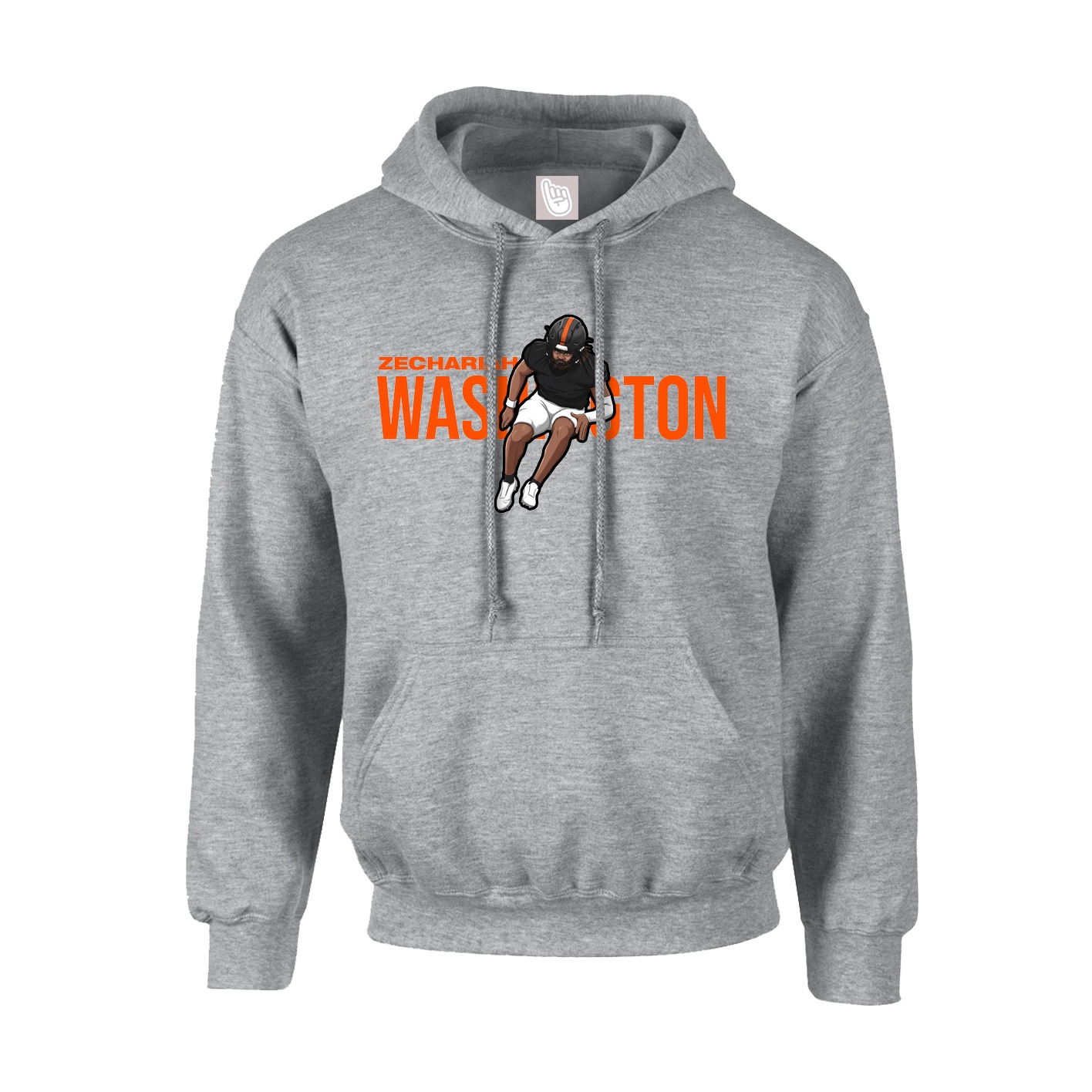 Youth Hoodie — Player Name in Grey
