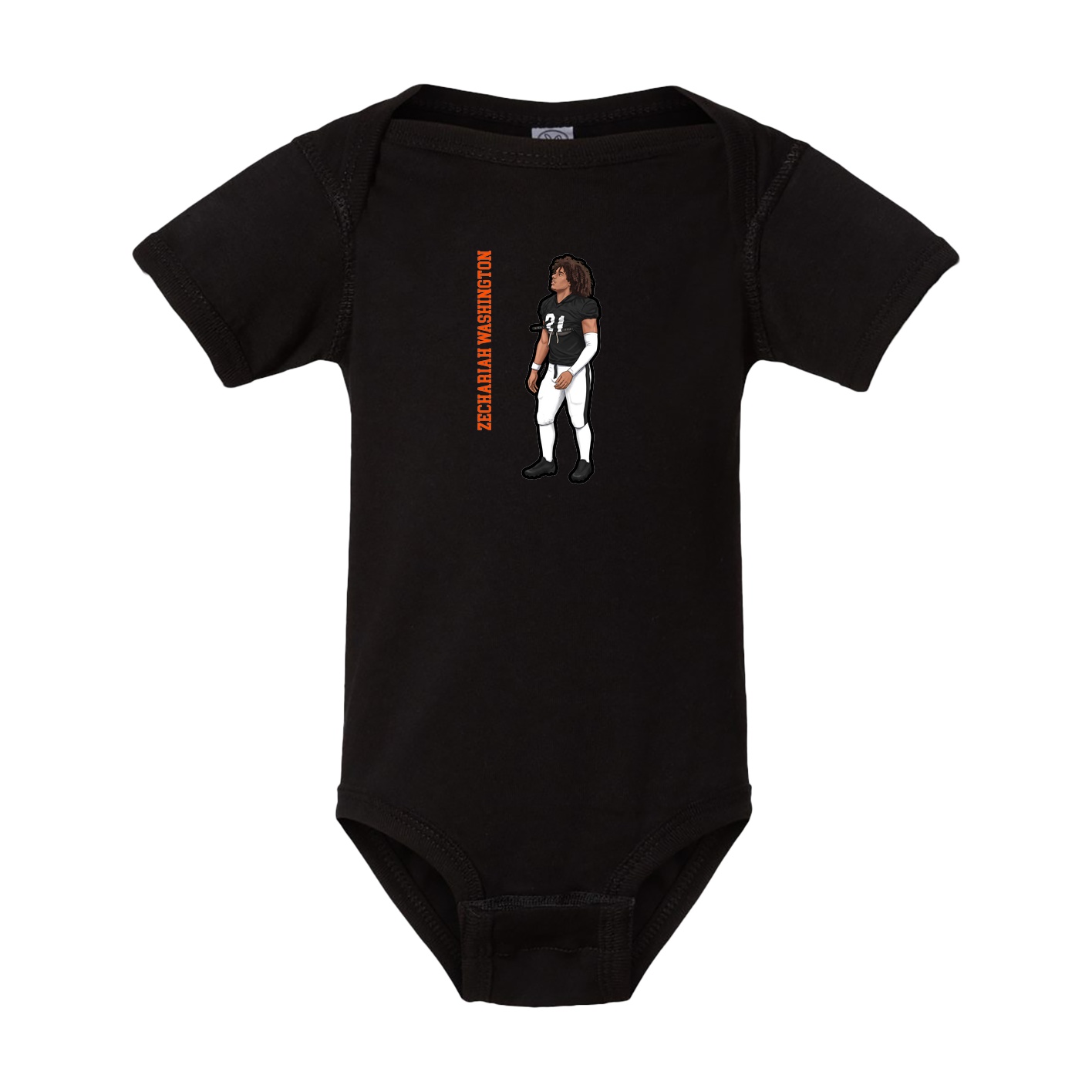 Baby Onesie — Name Vertical in Black