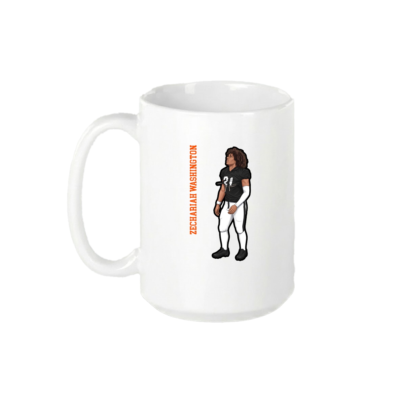 15oz Coffee Mug — Name Vertical in White