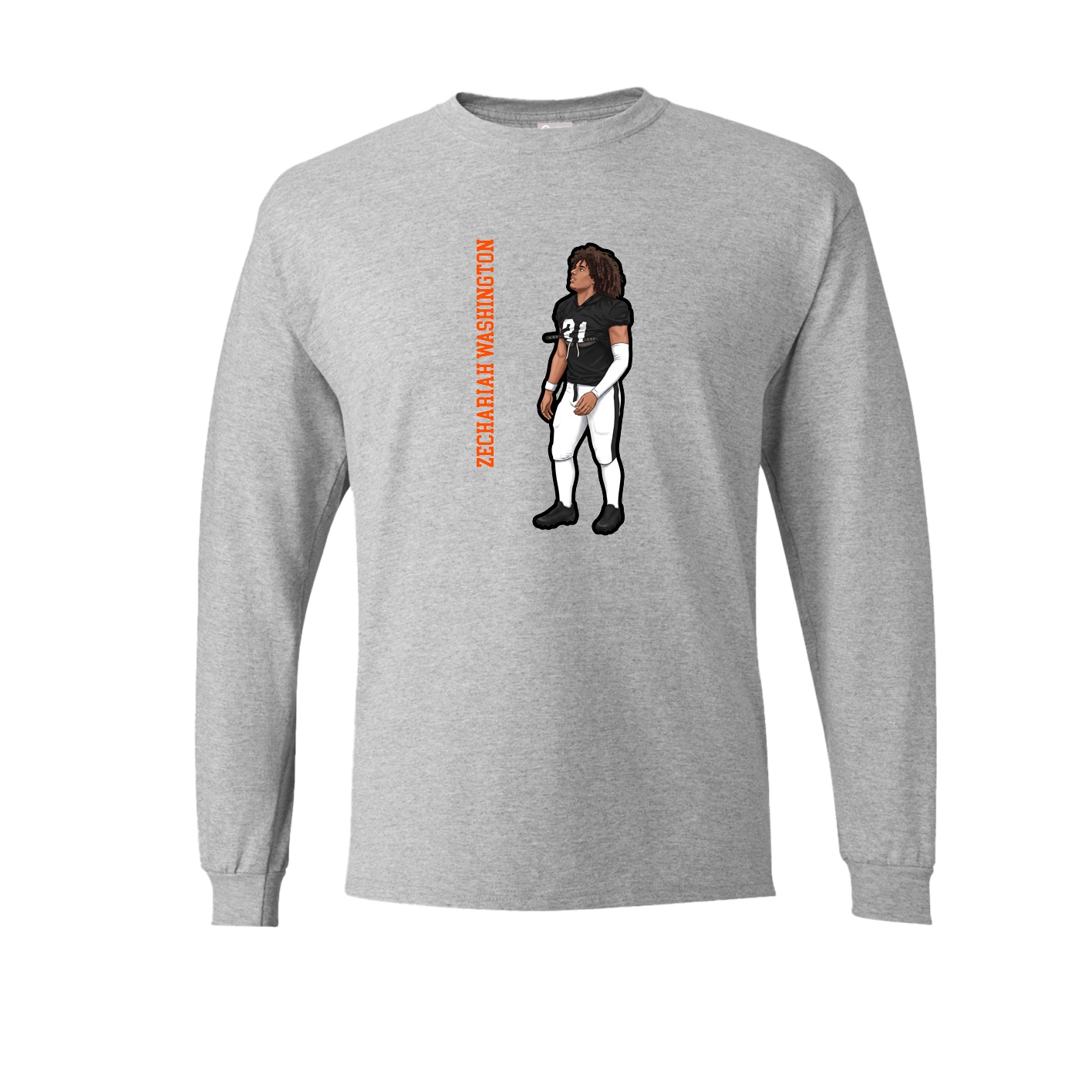Long Sleeve Tee — Name Vertical in Grey