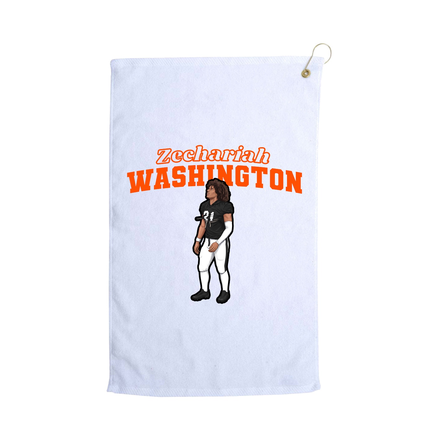 Golf Towel — Name Arch in White