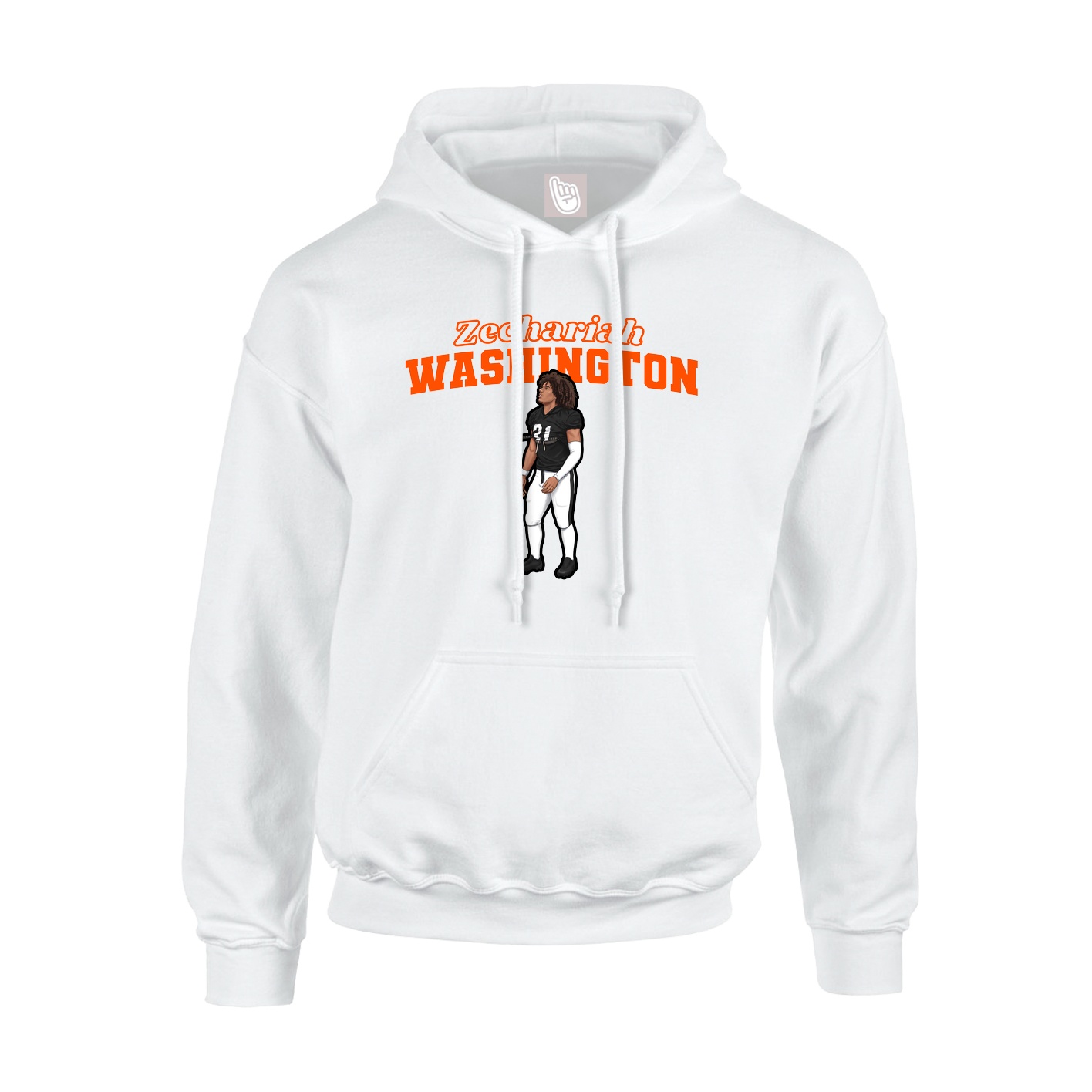Youth Hoodie — Name Arch in White