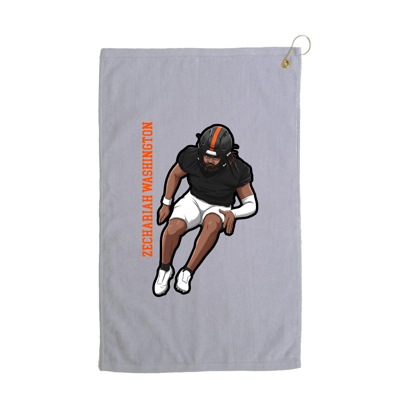 Golf Towel — Name Vertical in Grey