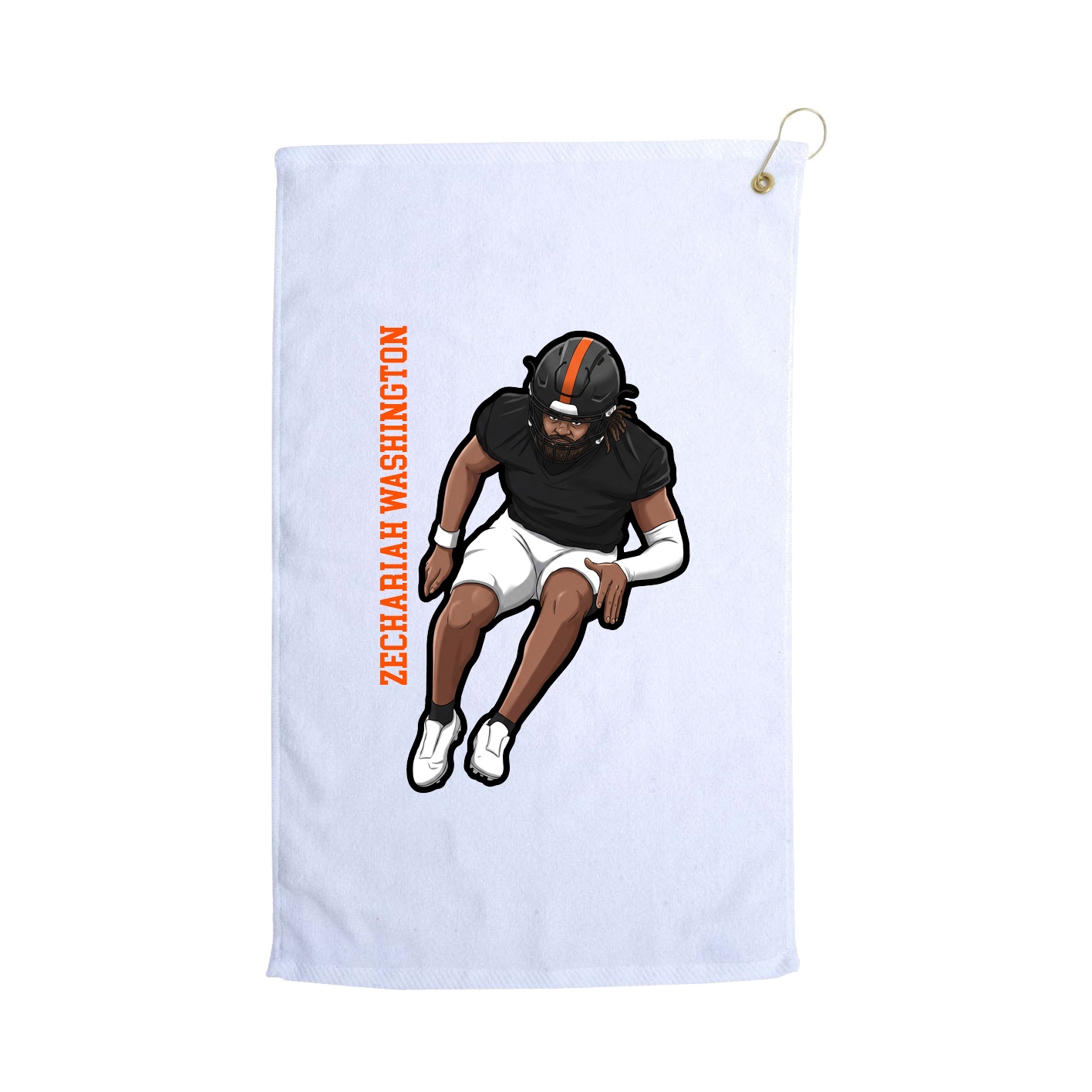 Golf Towel — Name Vertical in White