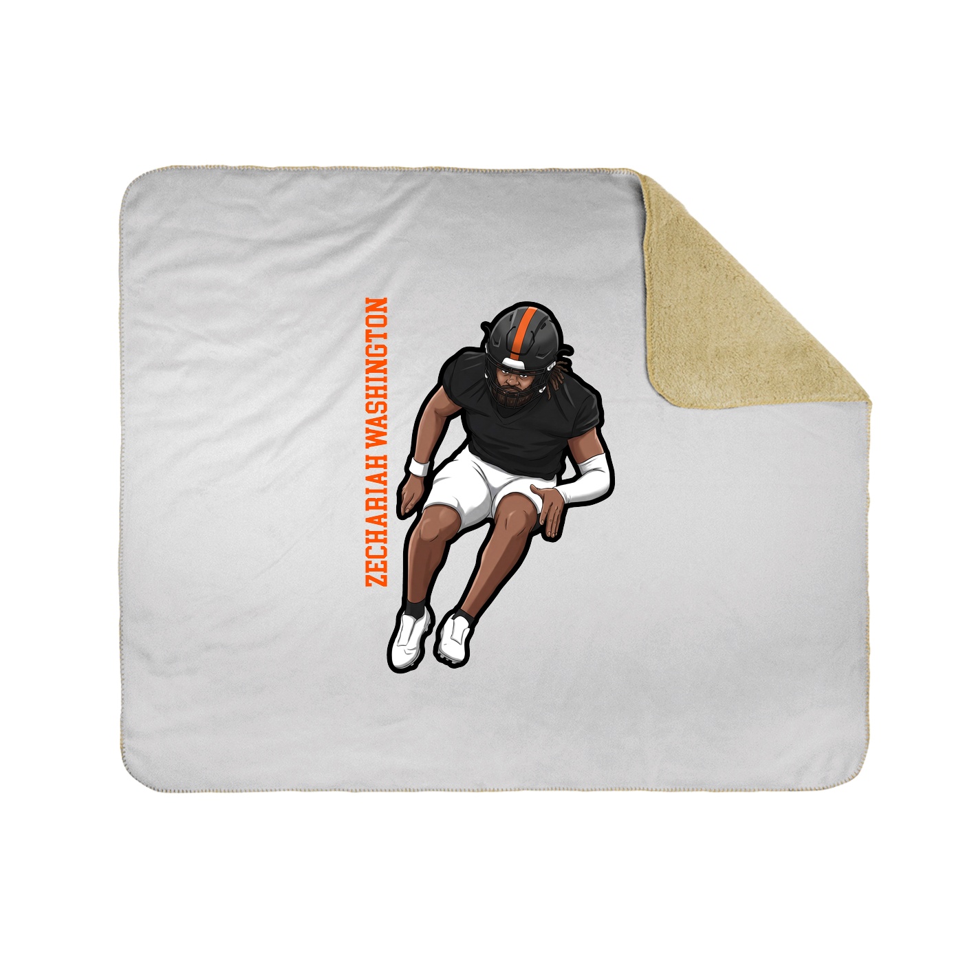 Throw Blanket — Name Vertical in White