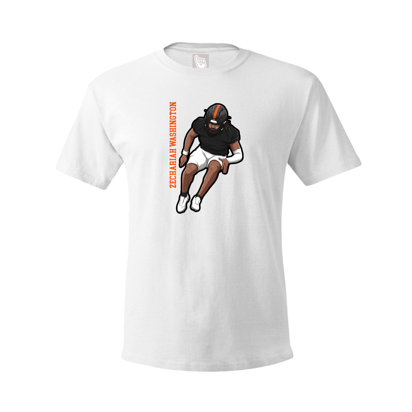 Tee — Name Vertical in White