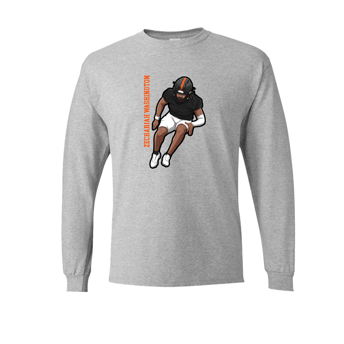 Long Sleeve Tee — Name Vertical in Grey