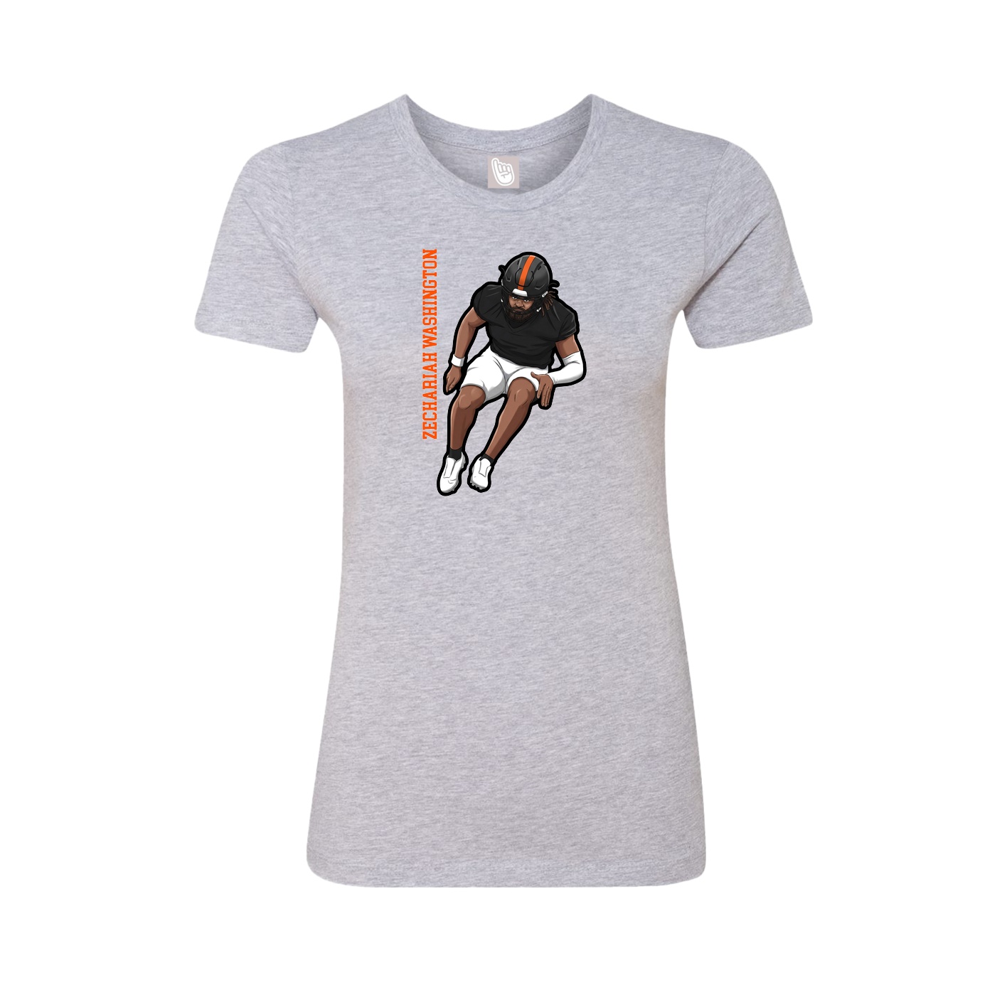 Womens Tee — Name Vertical in Grey