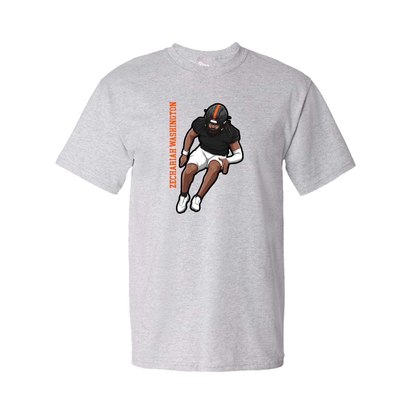 Youth Tee — Name Vertical in Grey