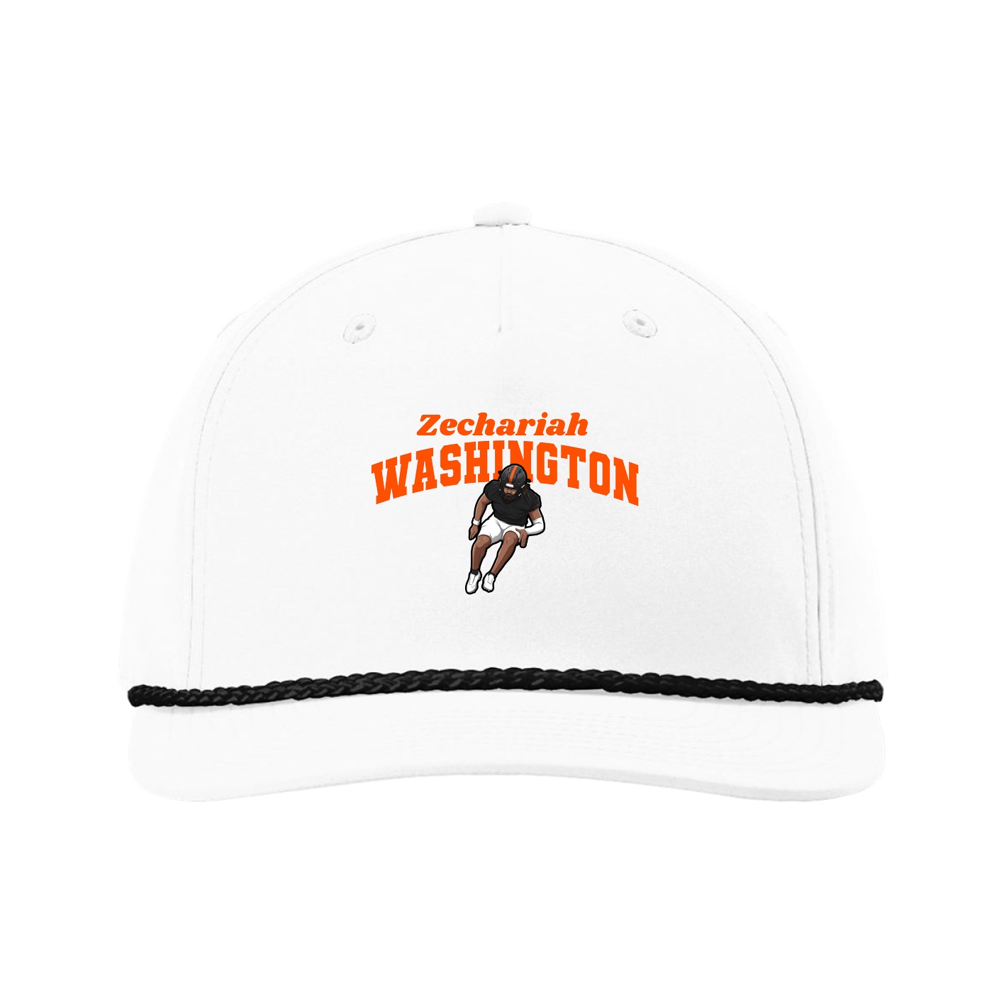 Five-Panel Classic Rope Cap — Signature Arch in White