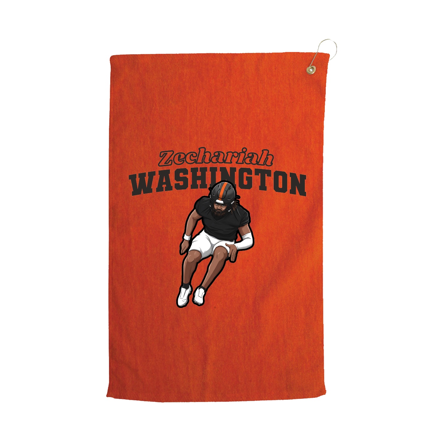 Golf Towel — Name Arch in Orange