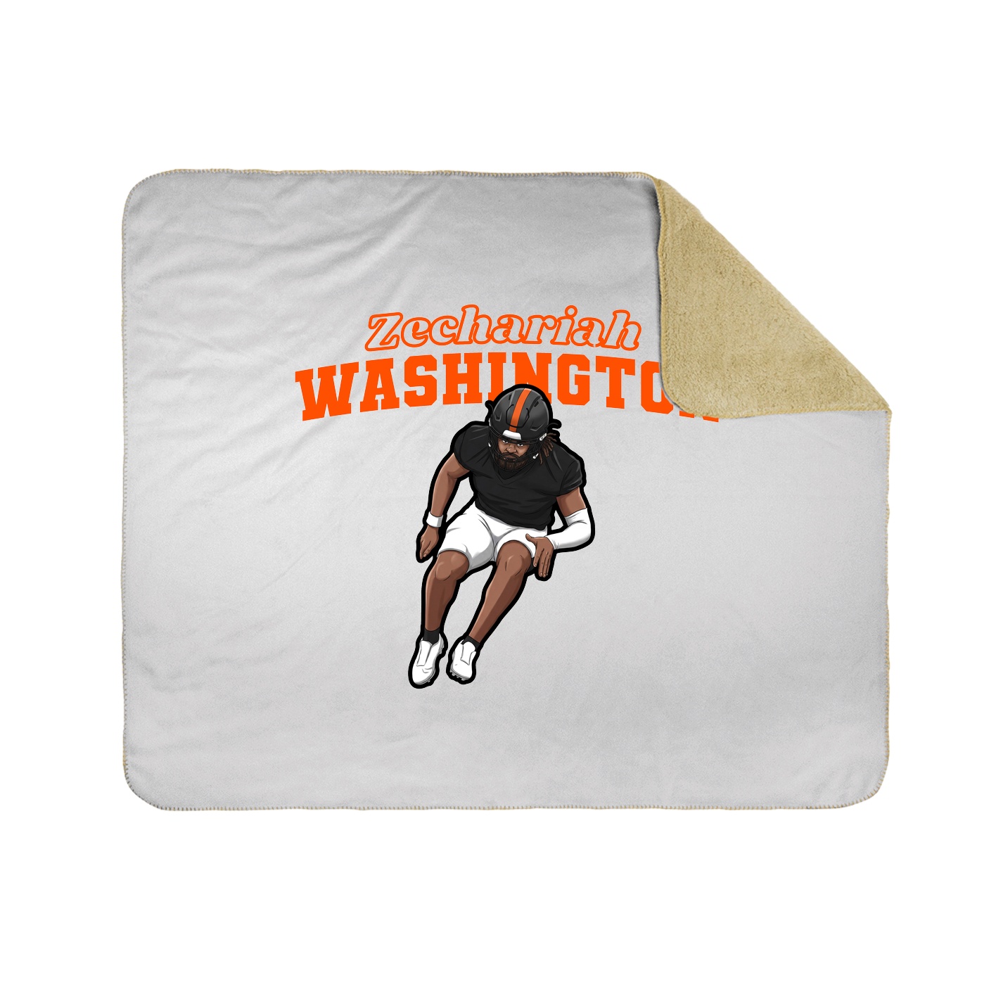 Throw Blanket — Name Arch in White