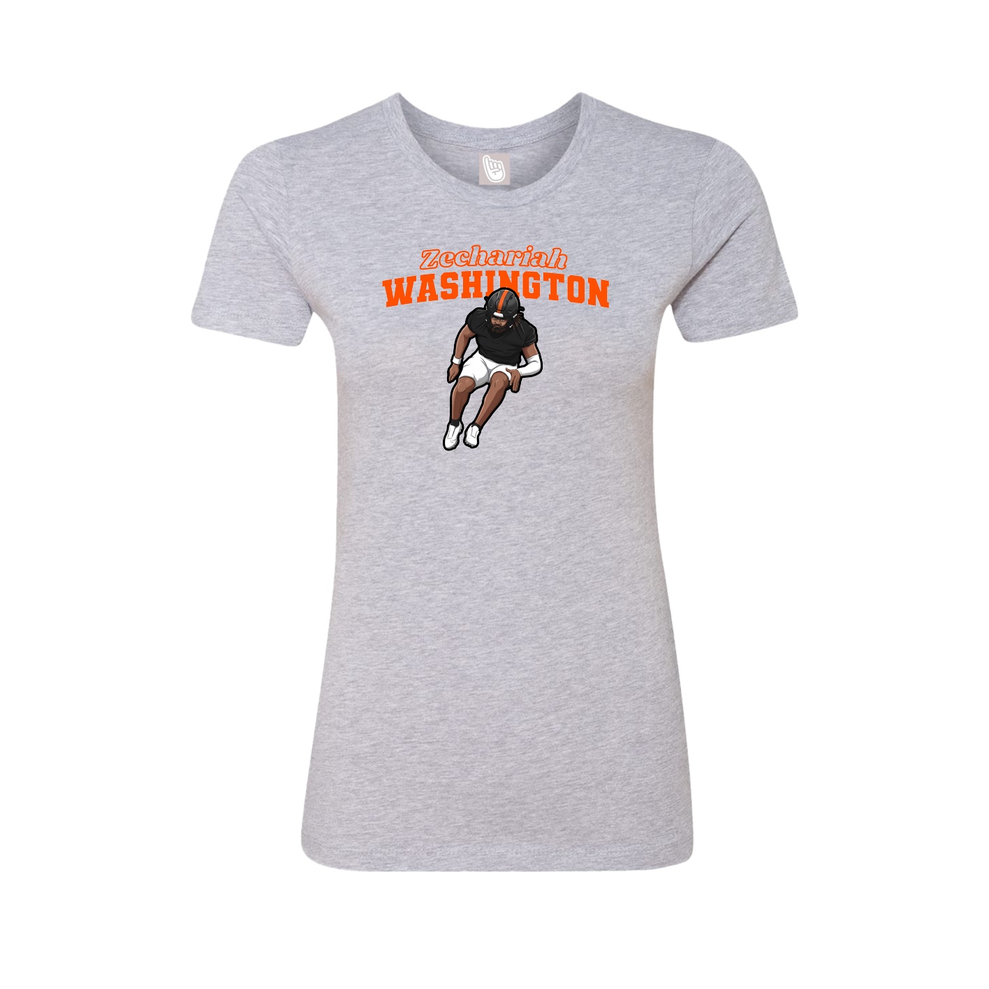 Fitted Women's Tee — Name Arch in Grey