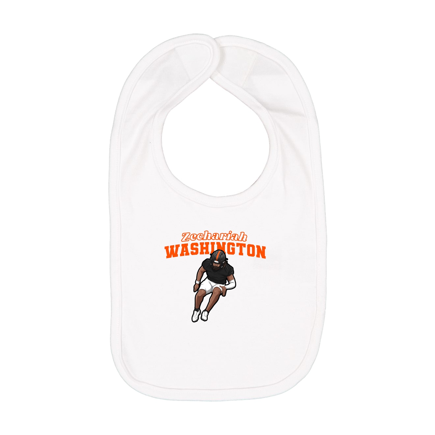 Infant Bib — Name Arch in White
