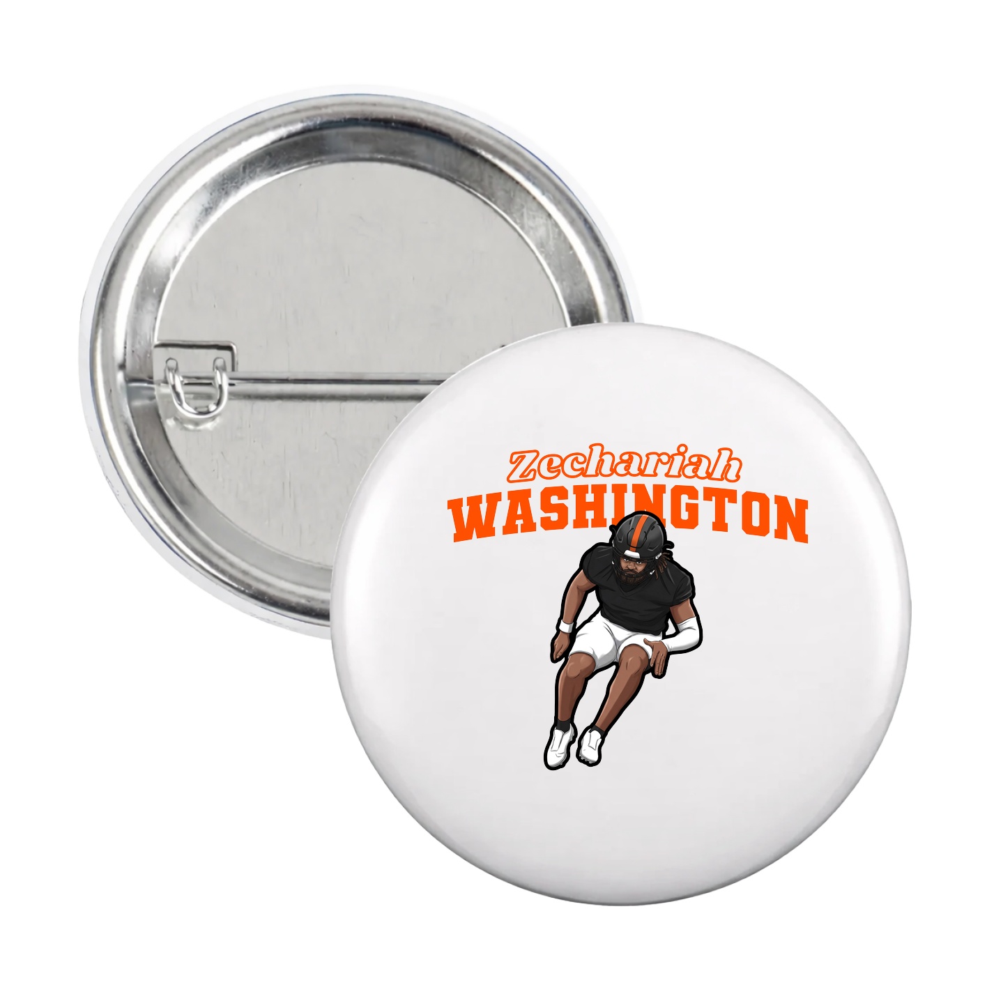 Game Day Button — Name Arch in White