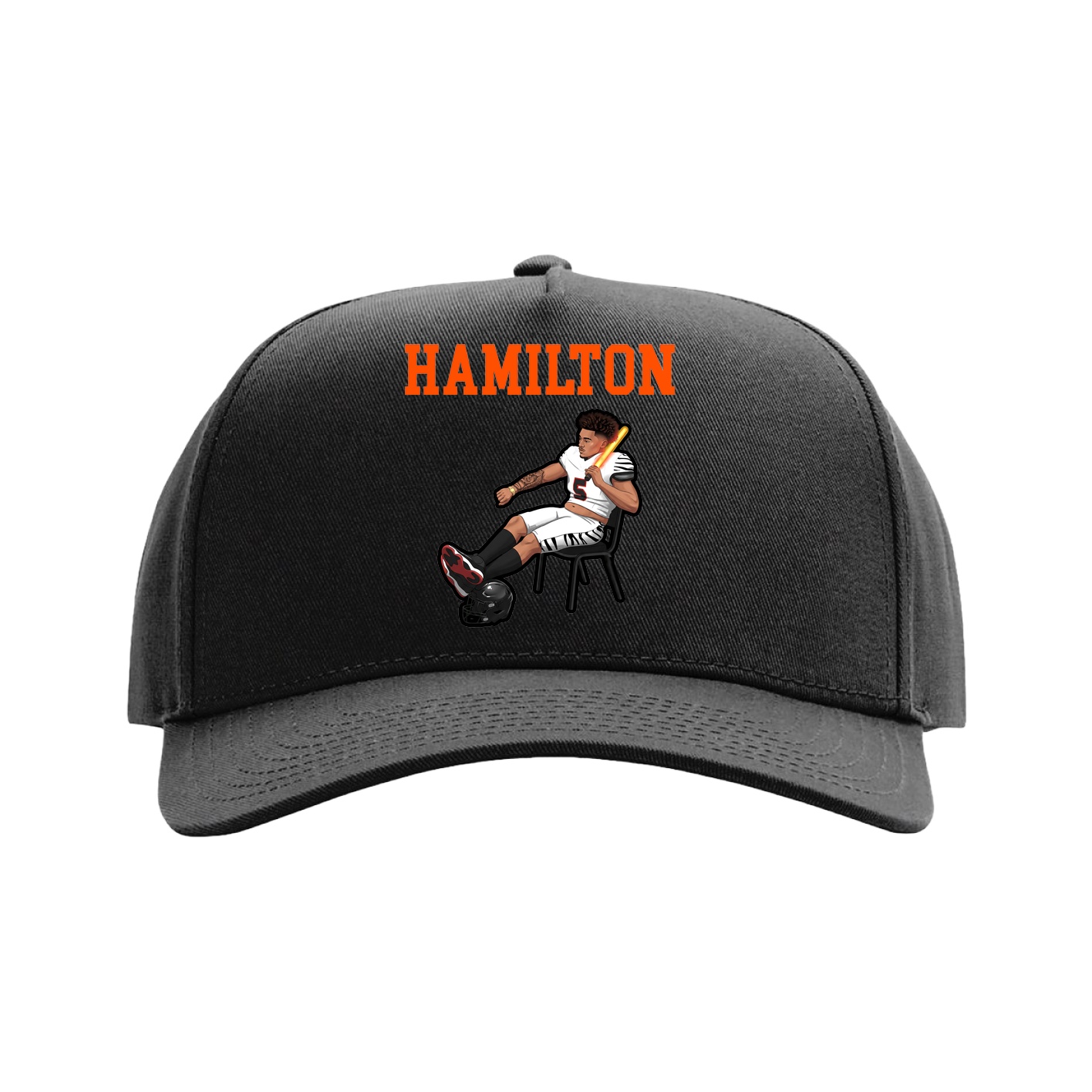 Full Fabric Five-Panel Champ Cap — Shirsey in Black