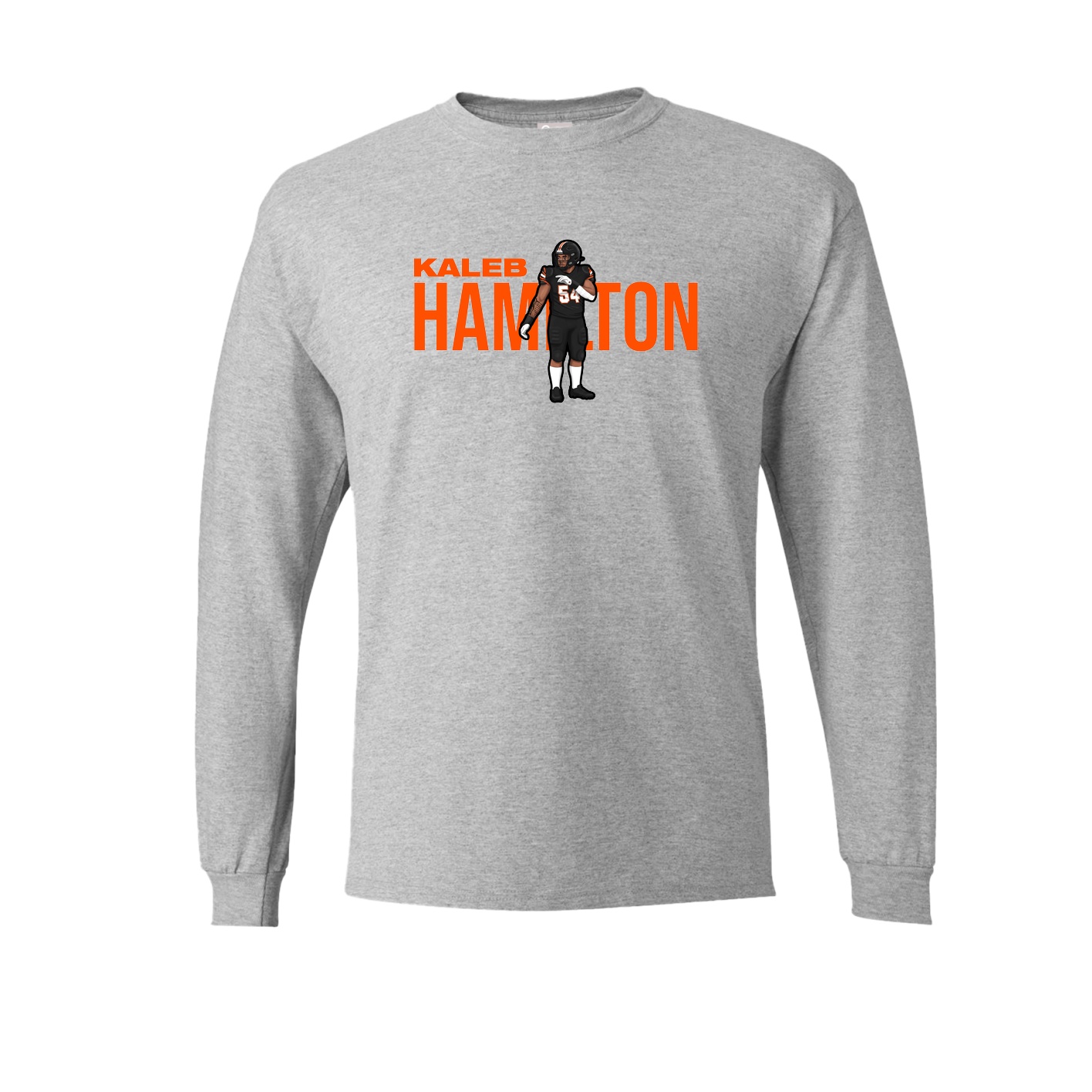 Long Sleeve Tee — Player Name in Grey