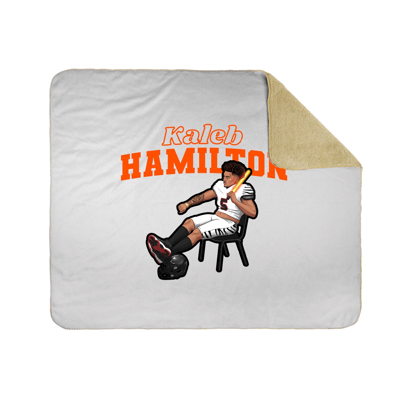 Throw Blanket — Name Arch in White