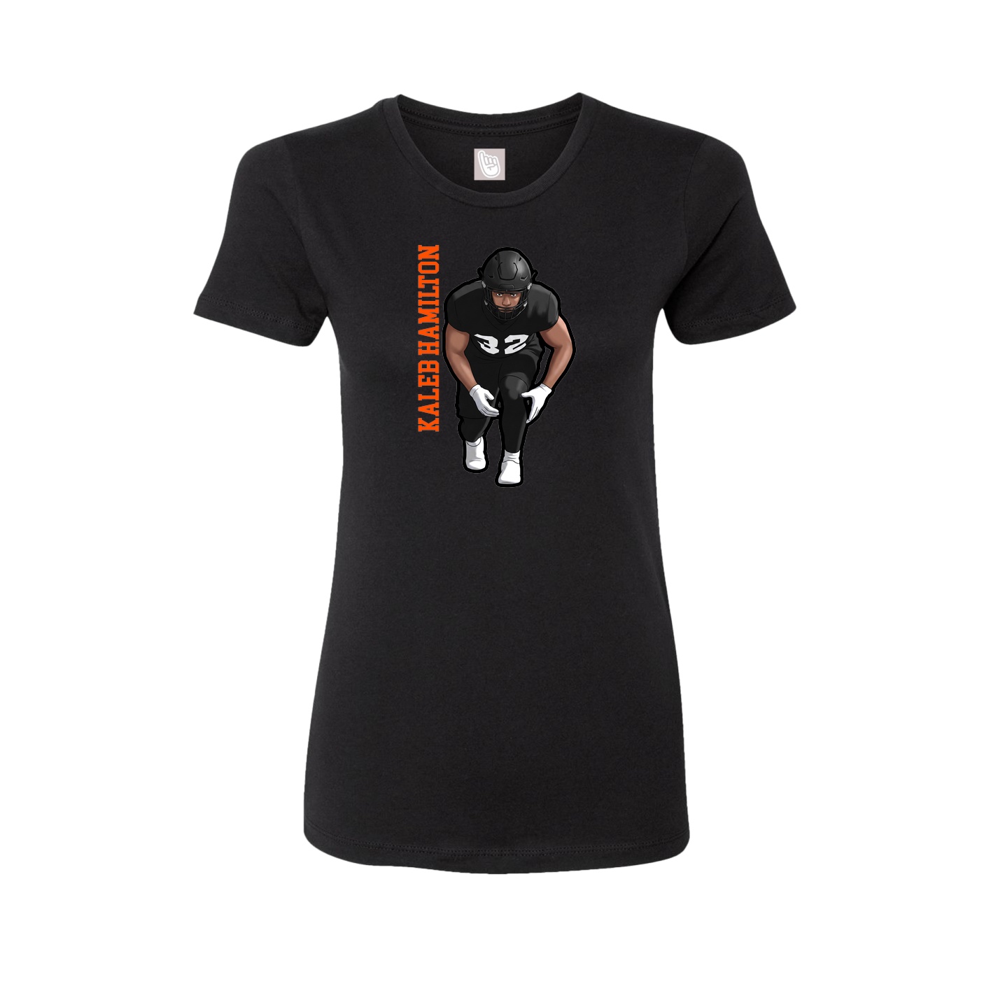 Fitted Women's Tee — Name Vertical in Black