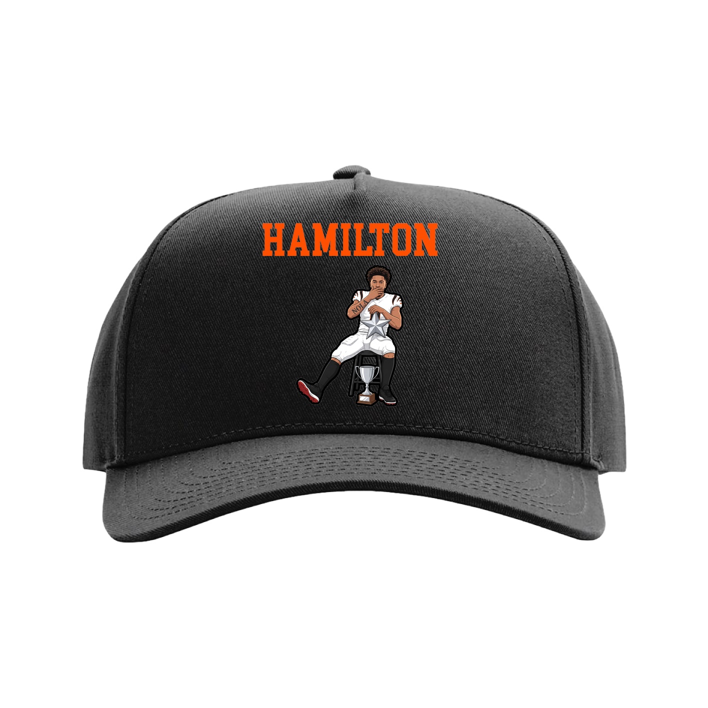 Full Fabric Five-Panel Champ Cap — Shirsey in Black