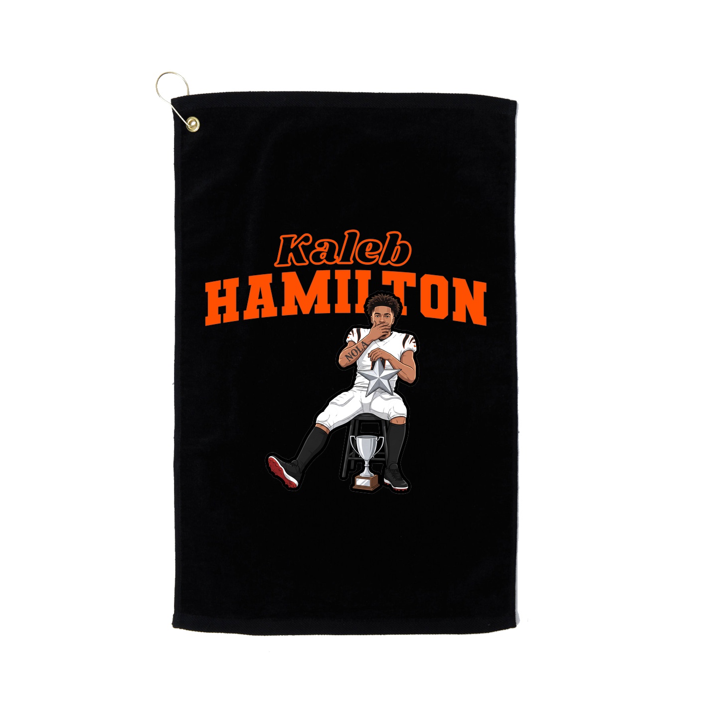 Golf Towel — Name Arch in Black