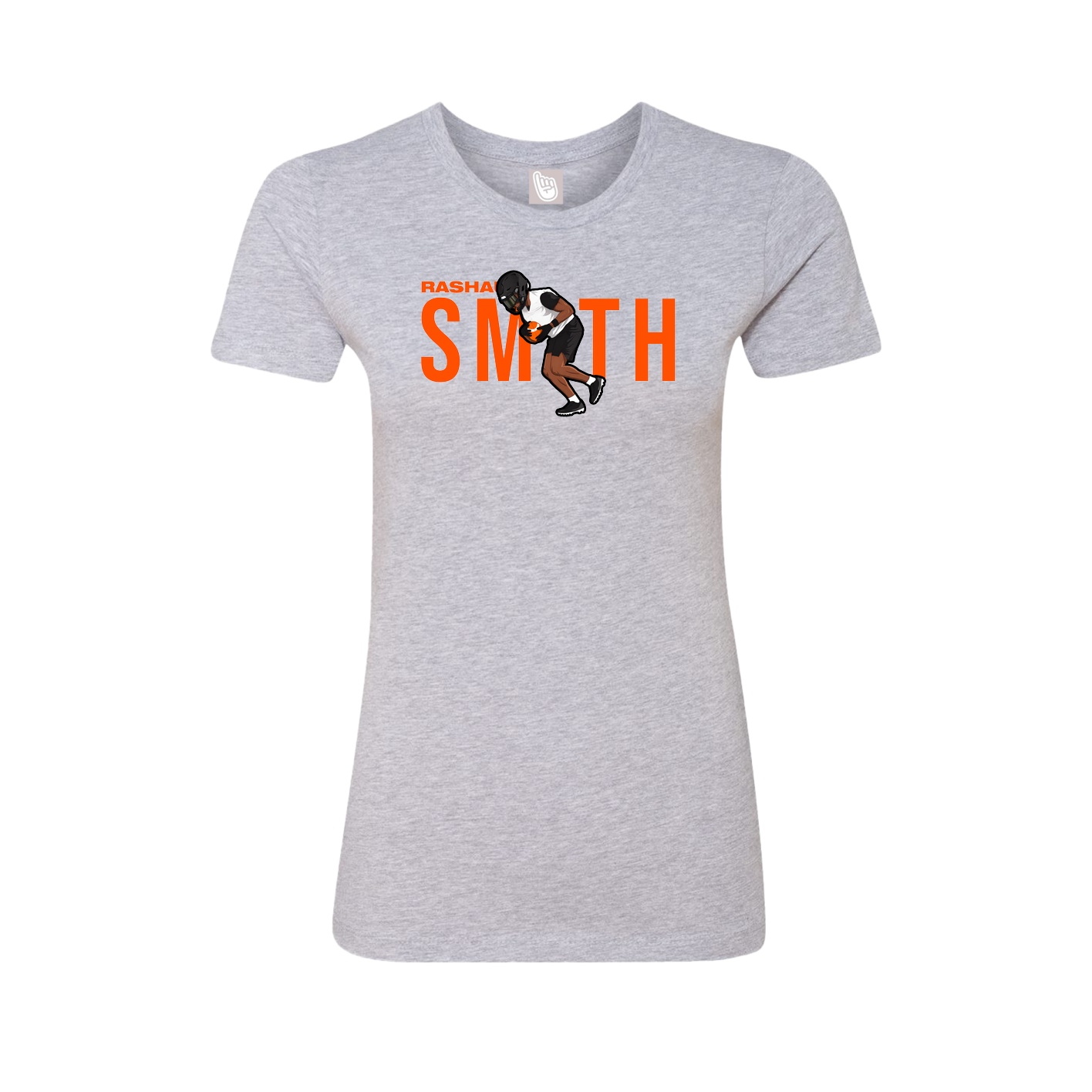 Fitted Women's Tee — Player Name in Grey