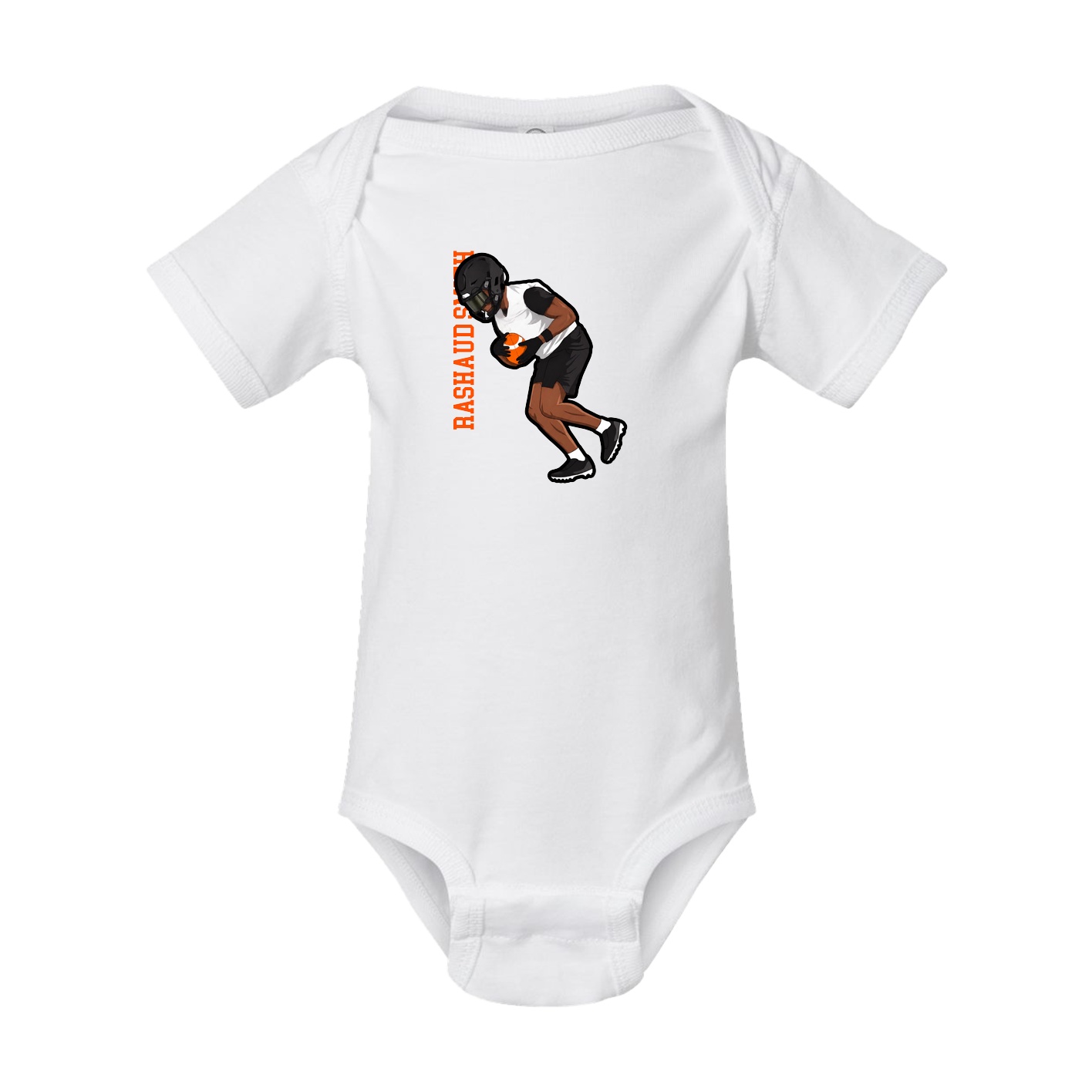 Baby Onesie — Name Vertical in White