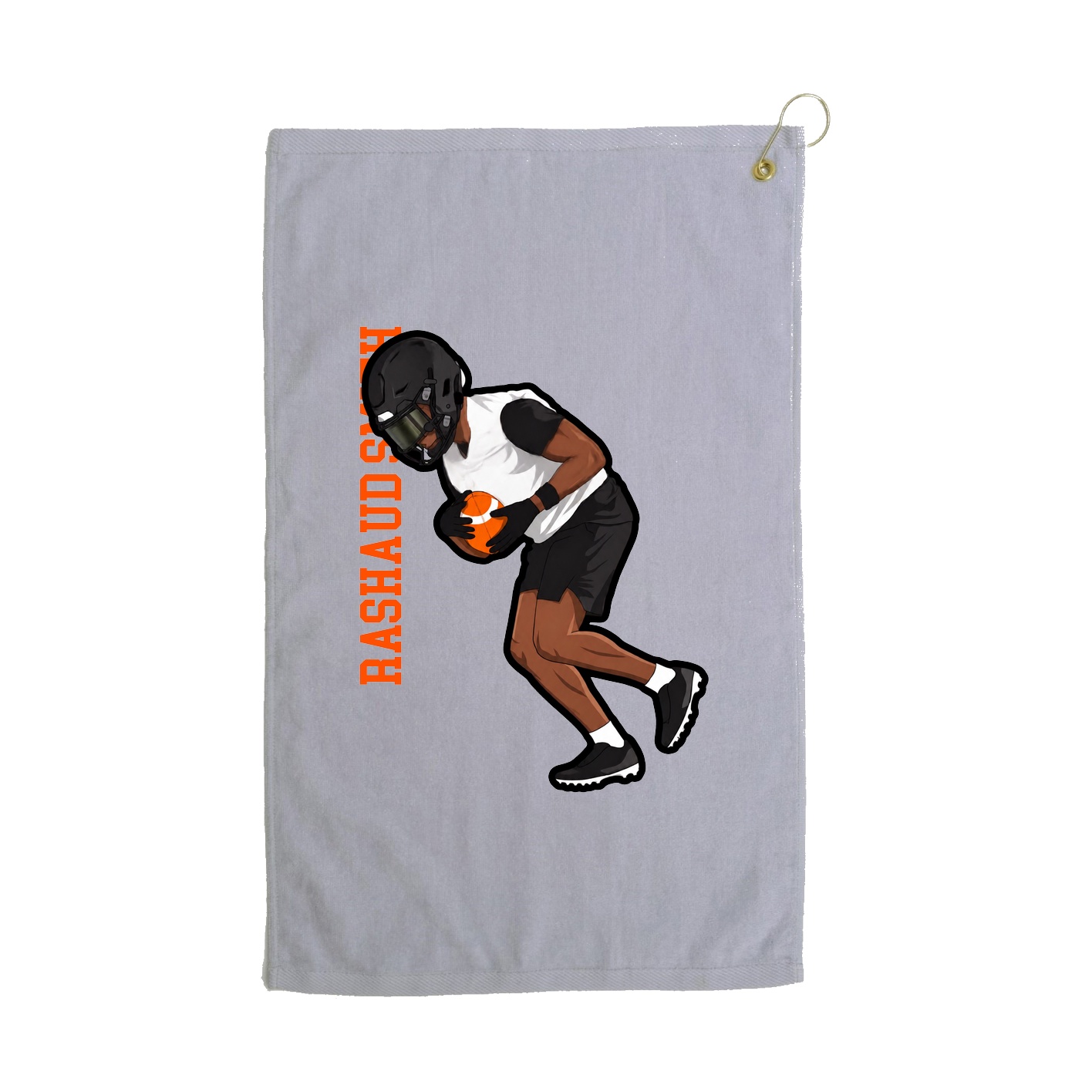 Golf Towel — Name Vertical in Grey