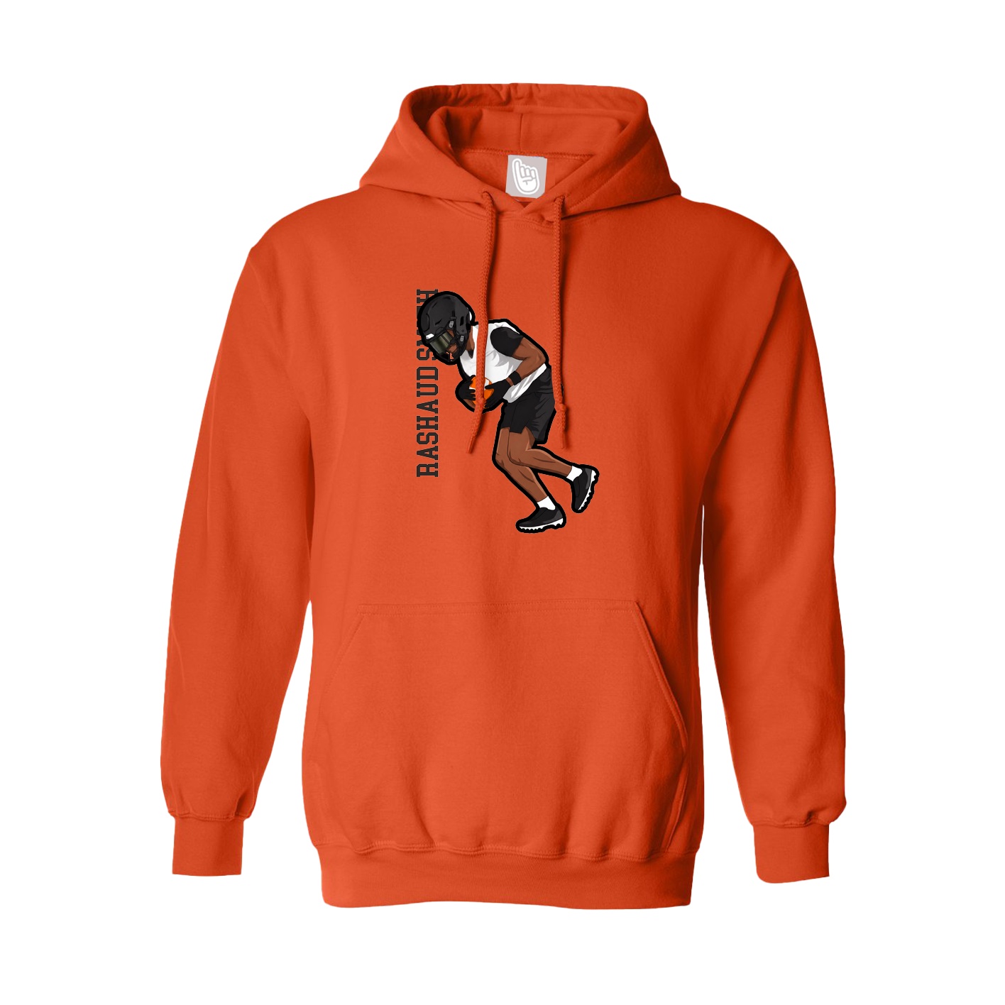 Hoodie — Name Vertical in Orange