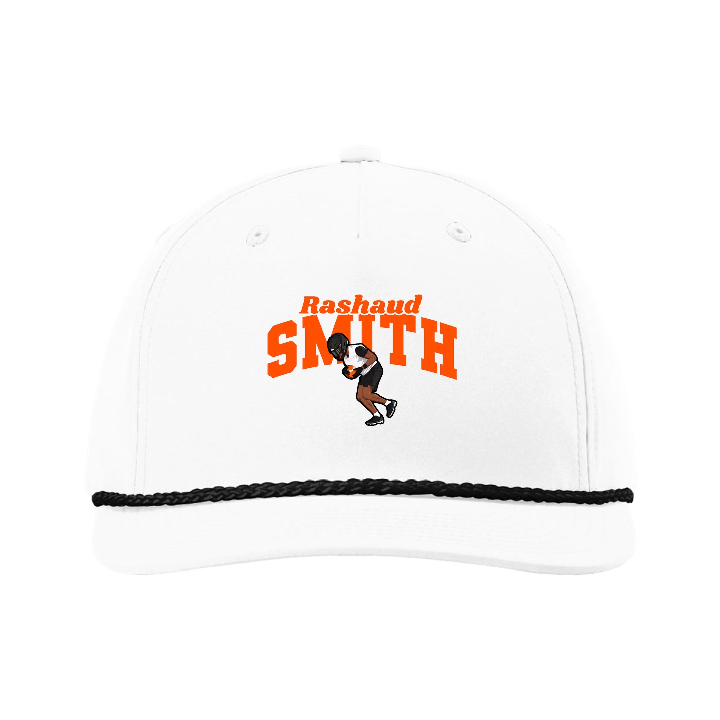 Five-Panel Classic Rope Cap — Signature Arch in White