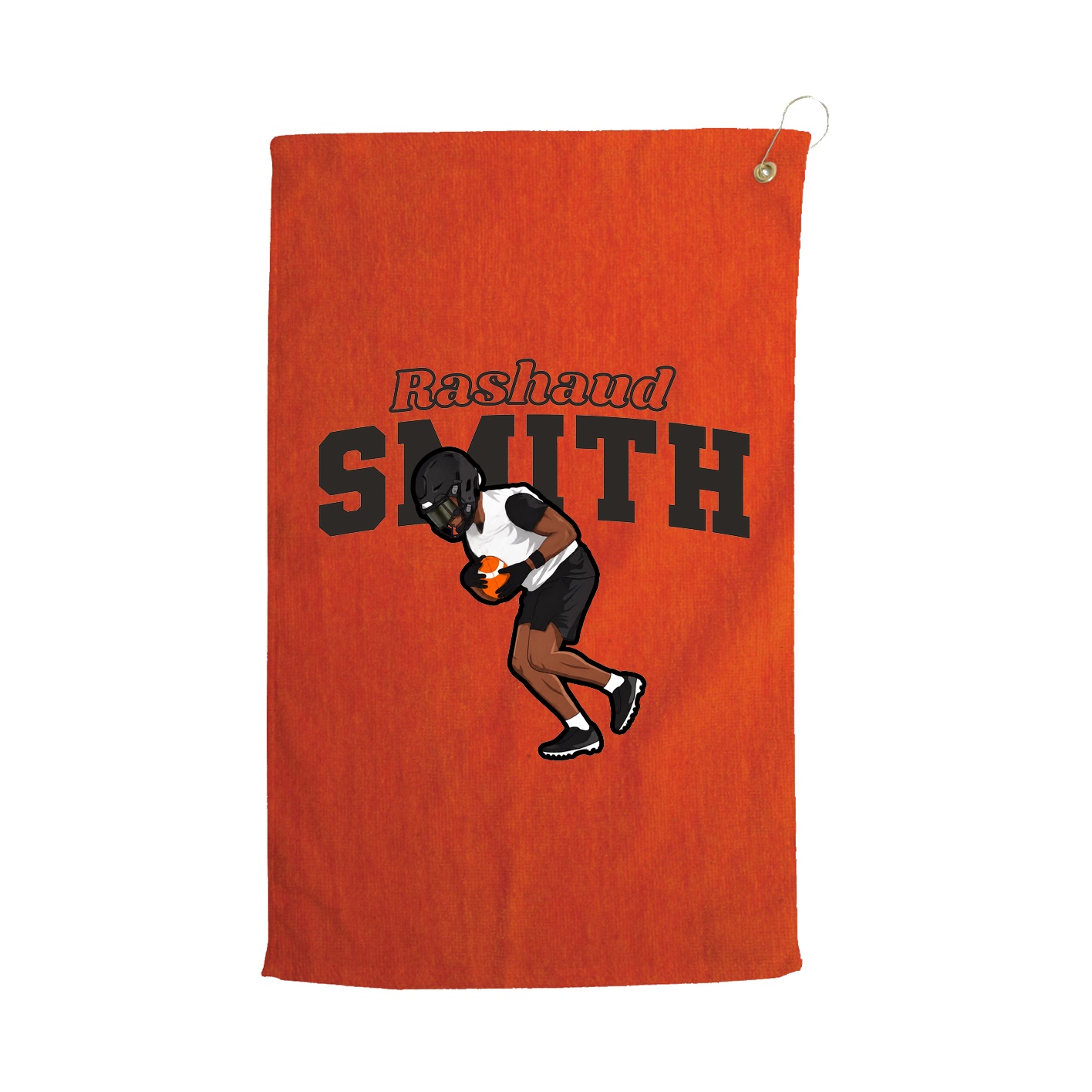 Golf Towel — Name Arch in Orange