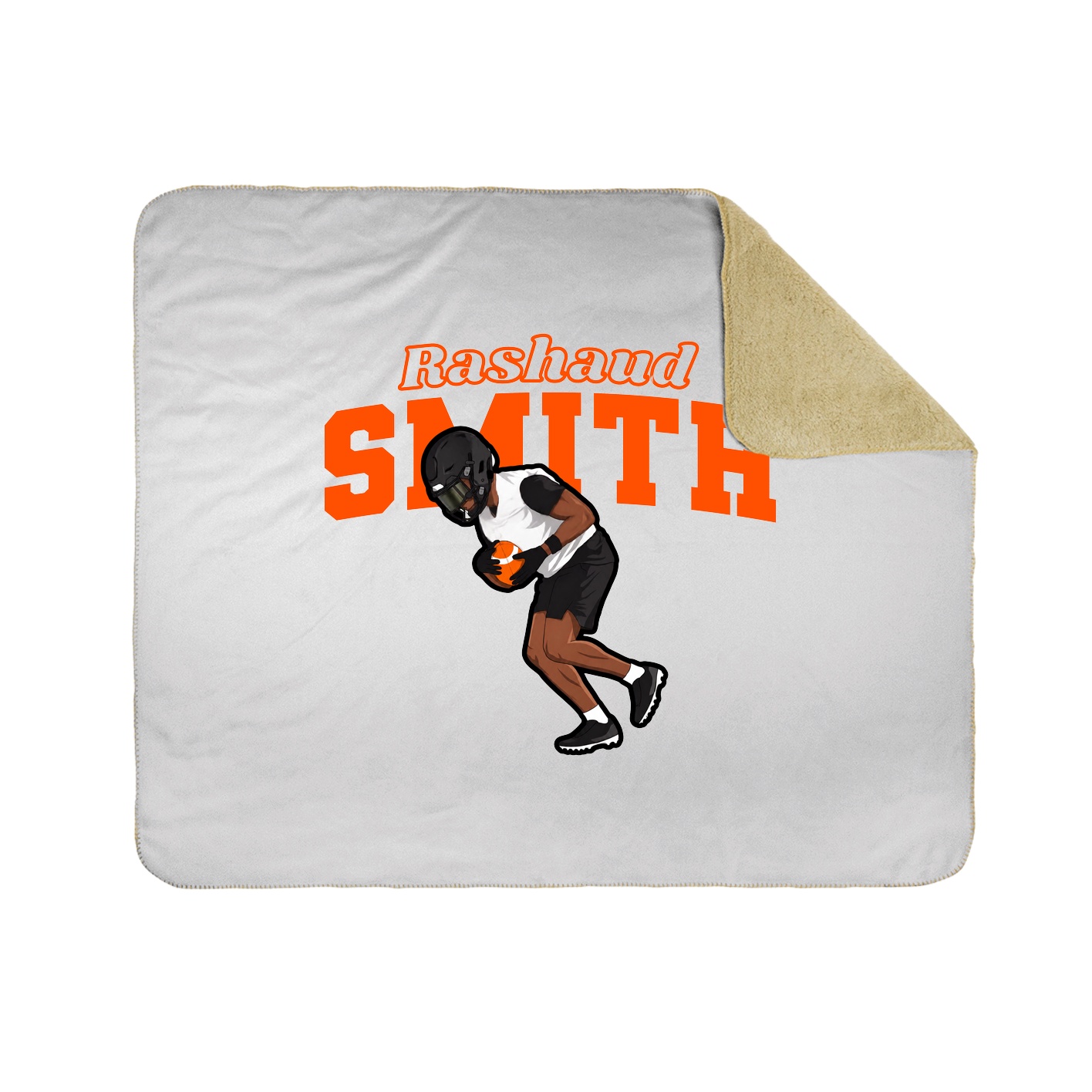 Throw Blanket — Name Arch in White