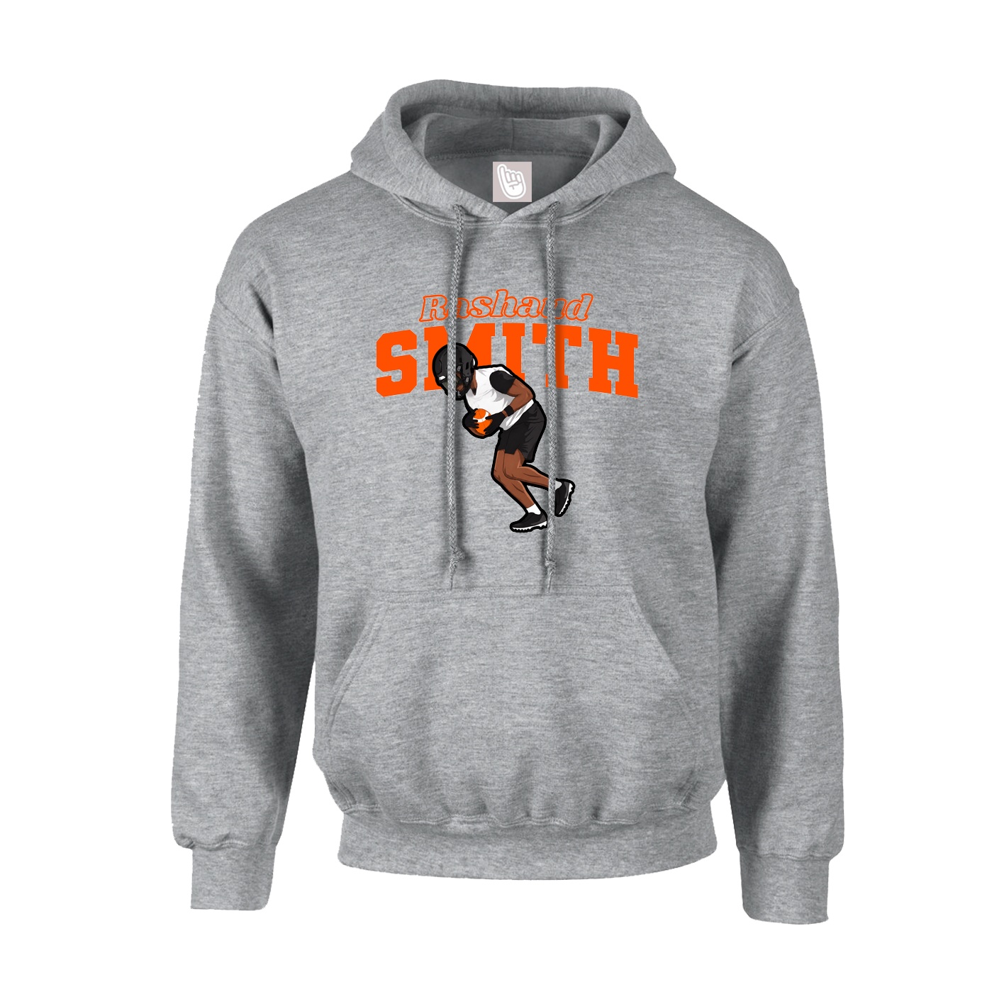 Hoodie — Name Arch in Grey