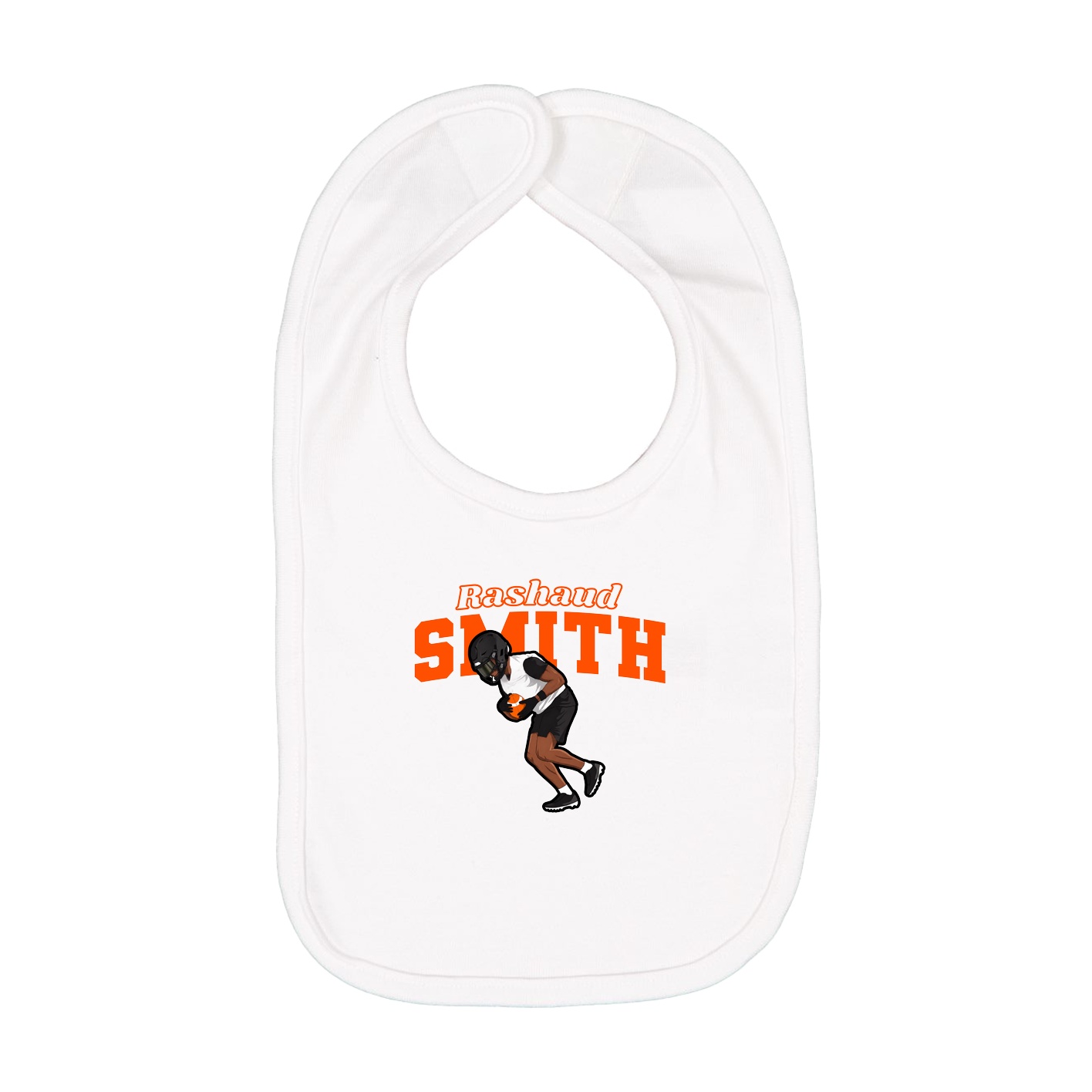 Infant Bib — Name Arch in White