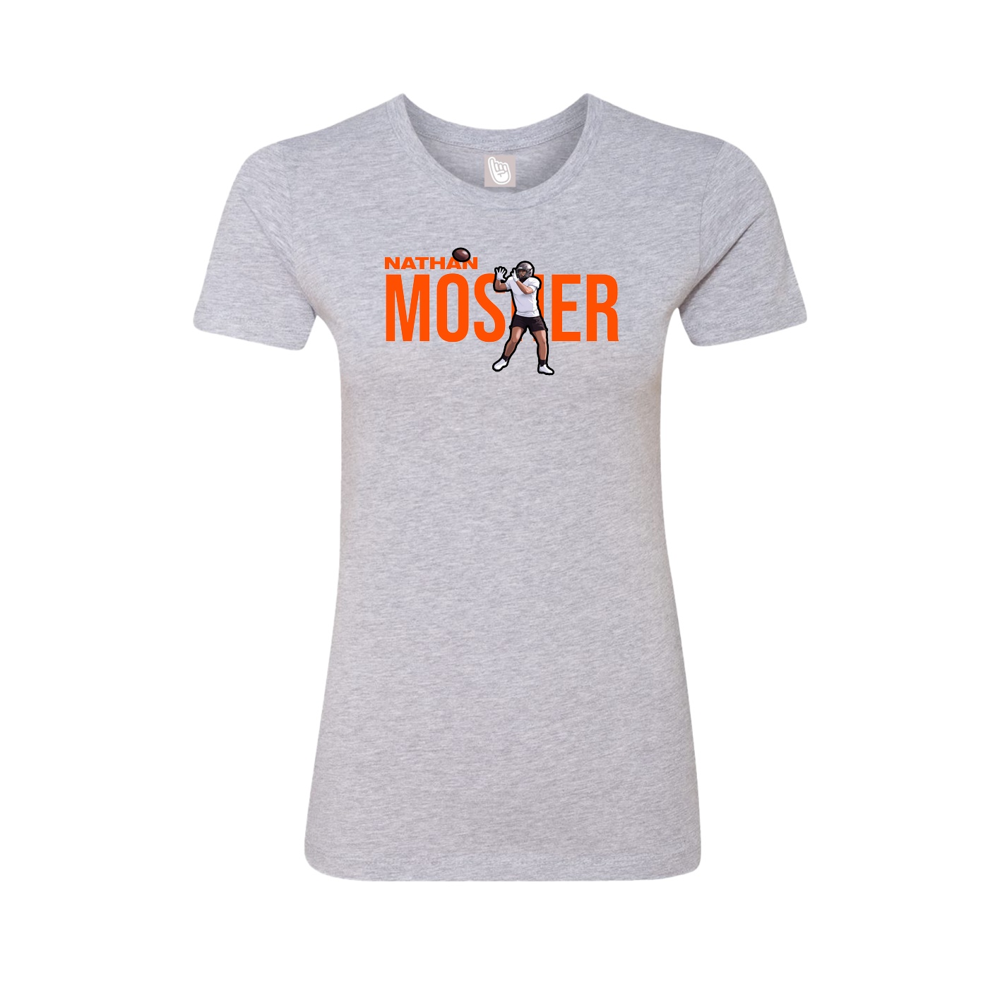 Fitted Women's Tee — Player Name in Grey