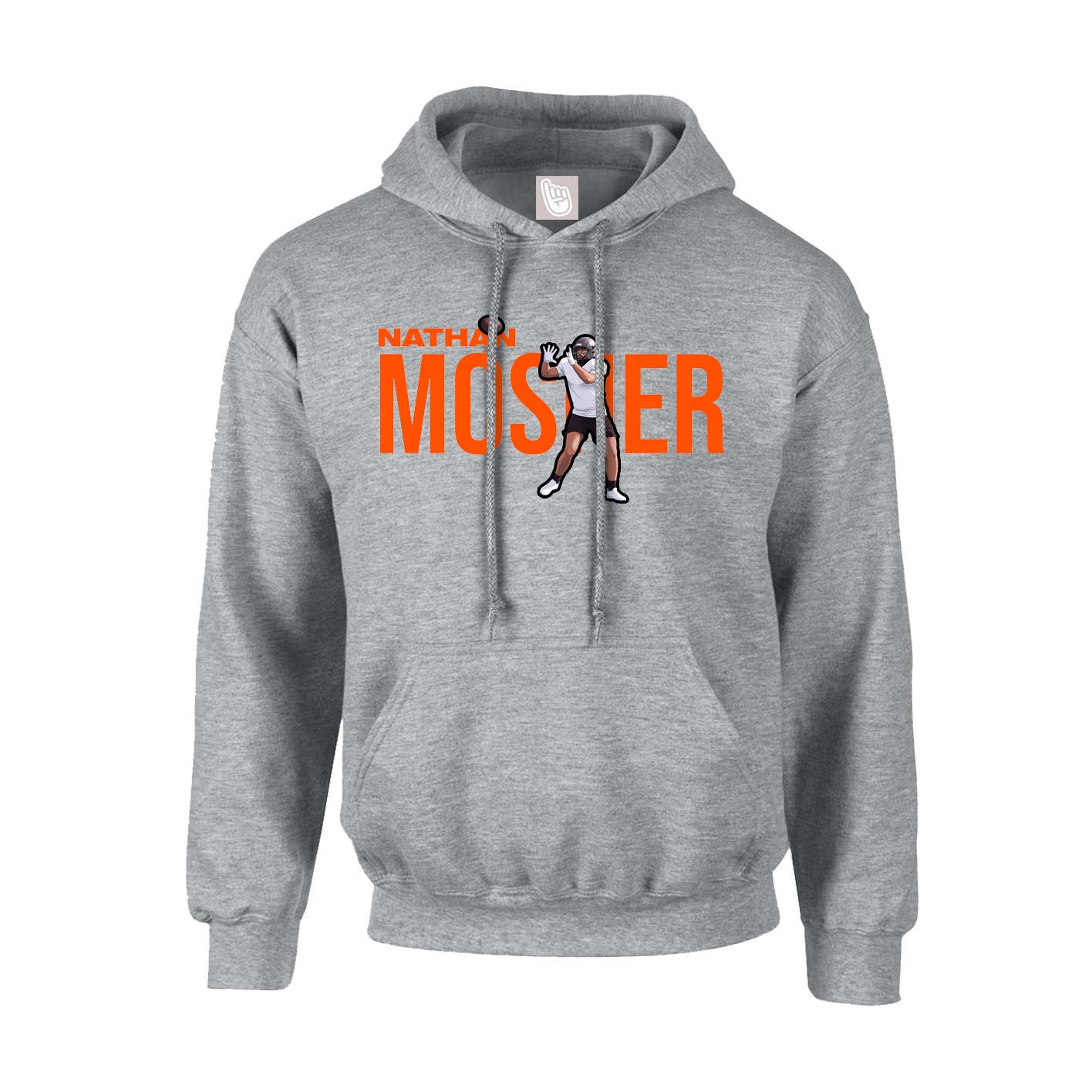 Youth Hoodie — Player Name in Grey