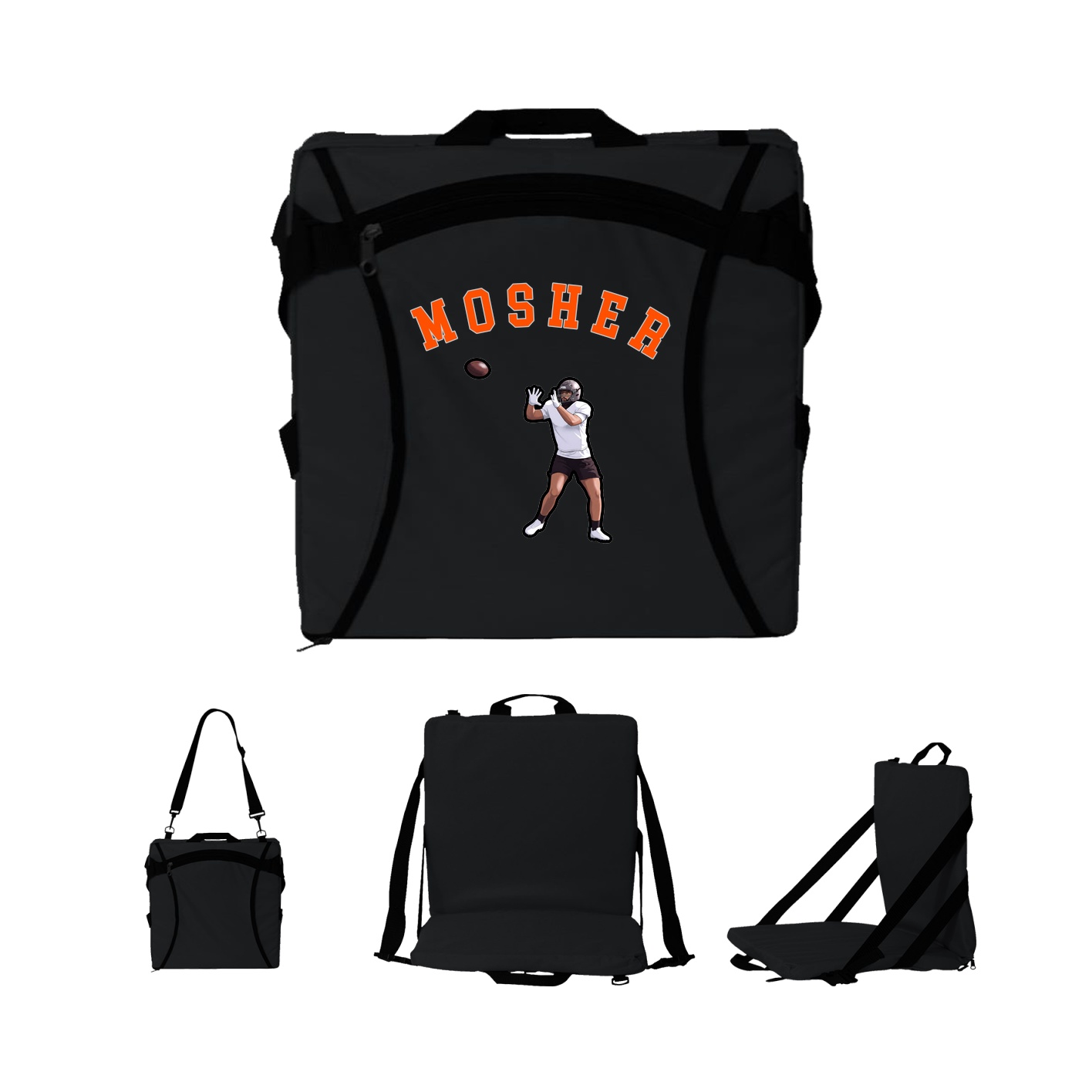 Folding Stadium Seat — Shirsey Arch in Black