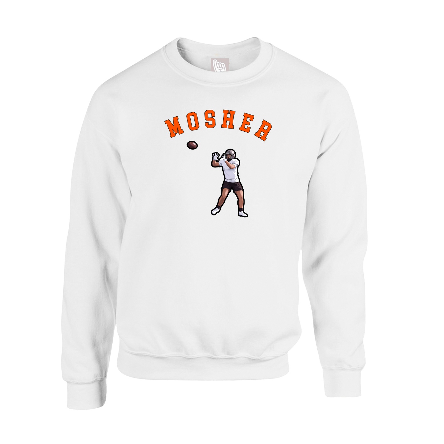 Fleece Crew — Shirsey Arch in White