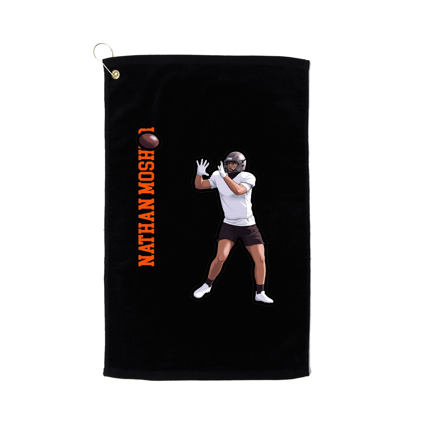 Golf Towel — Name Vertical in Black