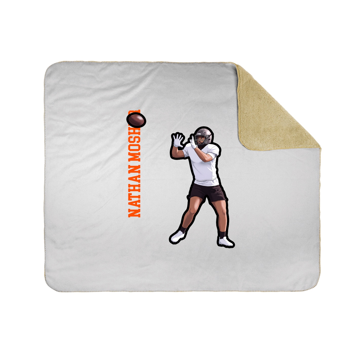 Throw Blanket — Name Vertical in White