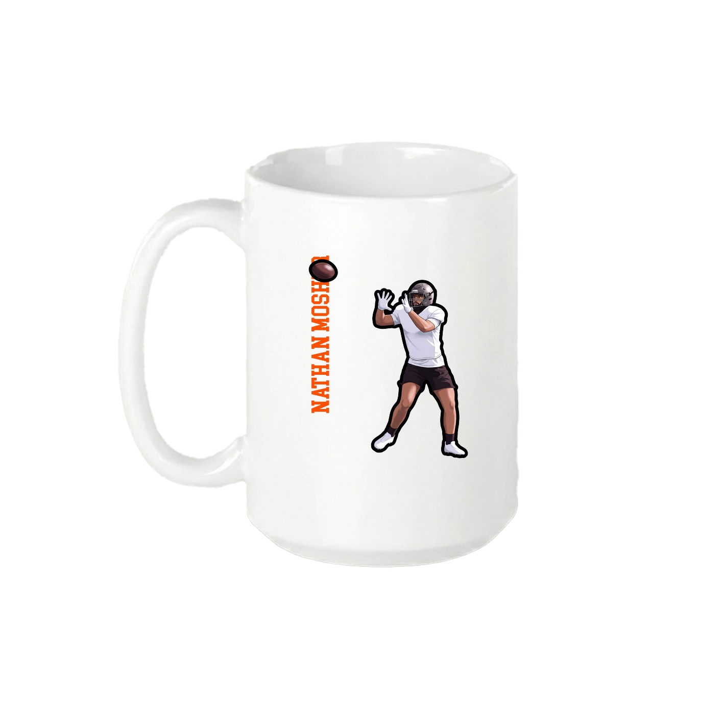 15oz Coffee Mug — Name Vertical in White