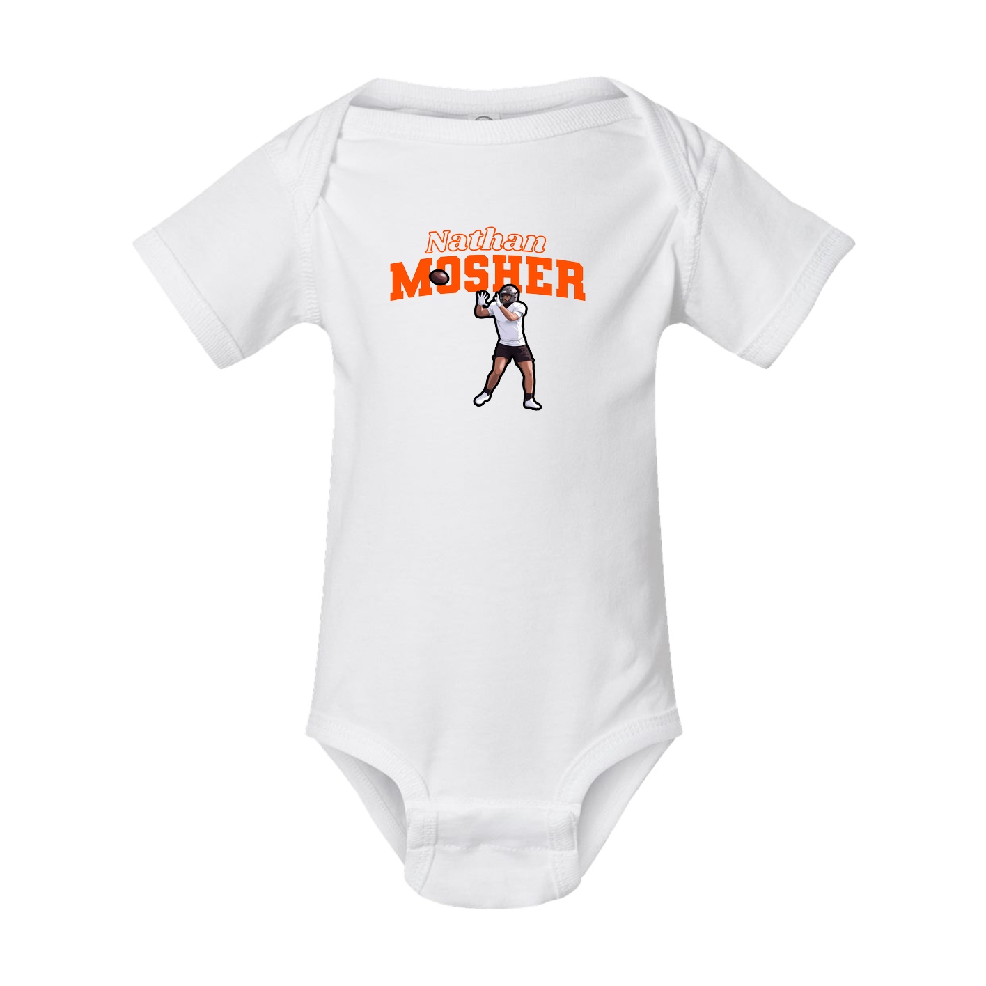 Baby Onesie — Name Arch in White